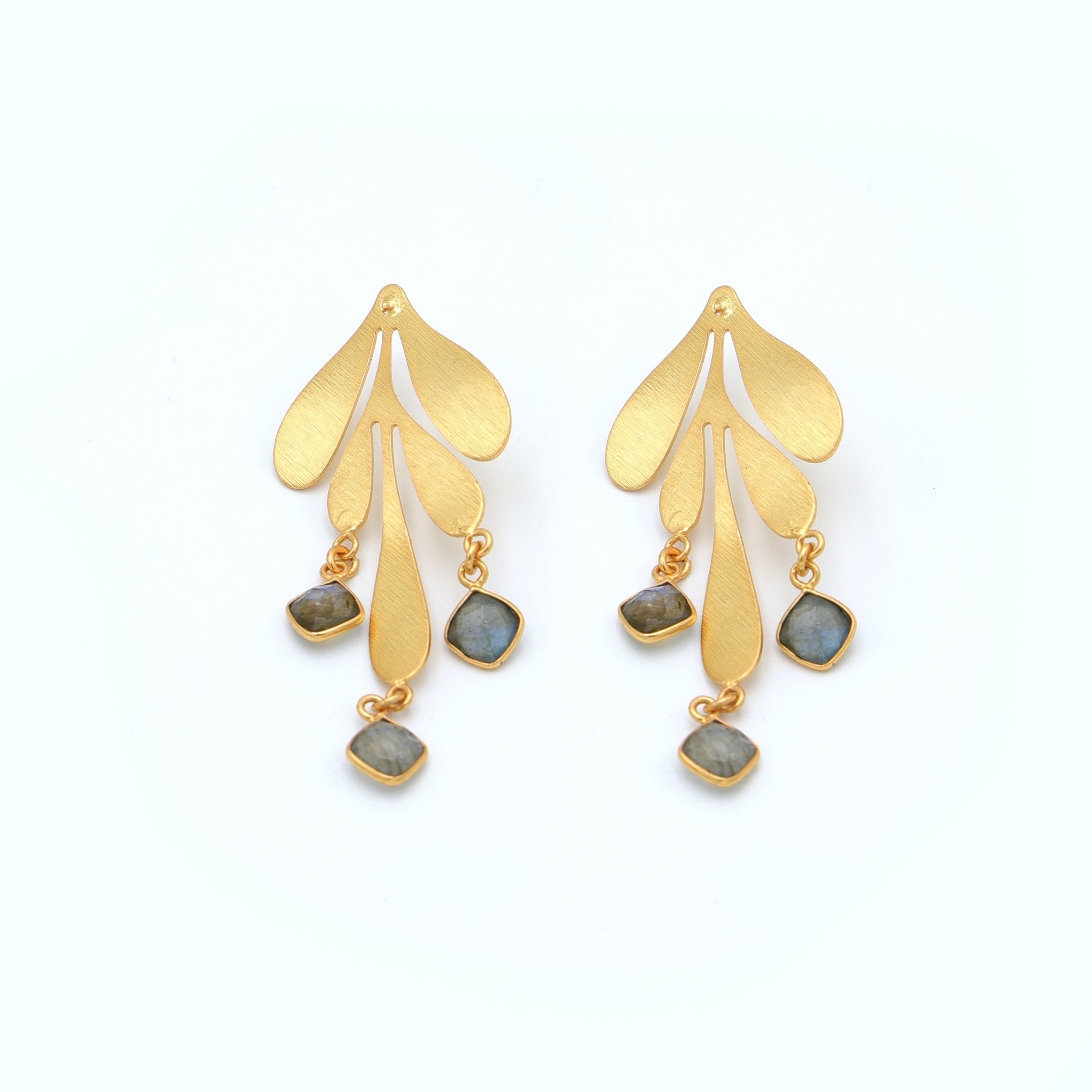 DuaLabradoriteEarringsHandmadeGoldPlatedStatementJewelryforWomen