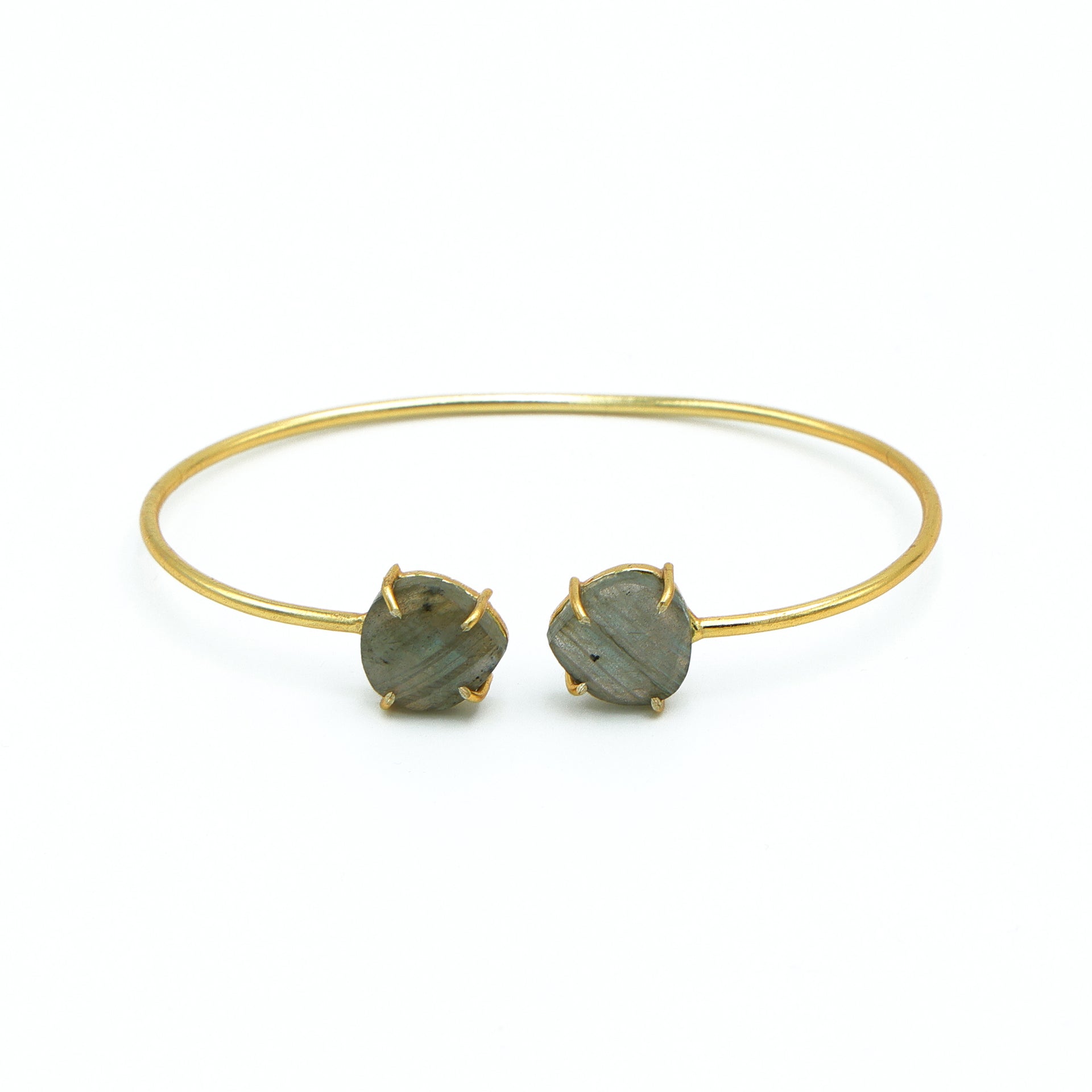 Dua Labradorite Gold-Plated Heart Bangle – Contemporary Partywear Jewelry for Women & Girls