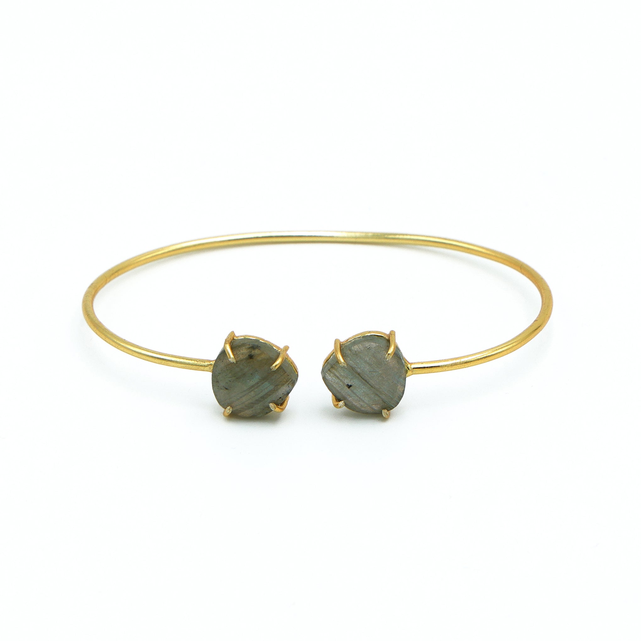 Dua Labradorite Gold-Plated Heart Bangle – Contemporary Partywear Jewelry for Women & Girls