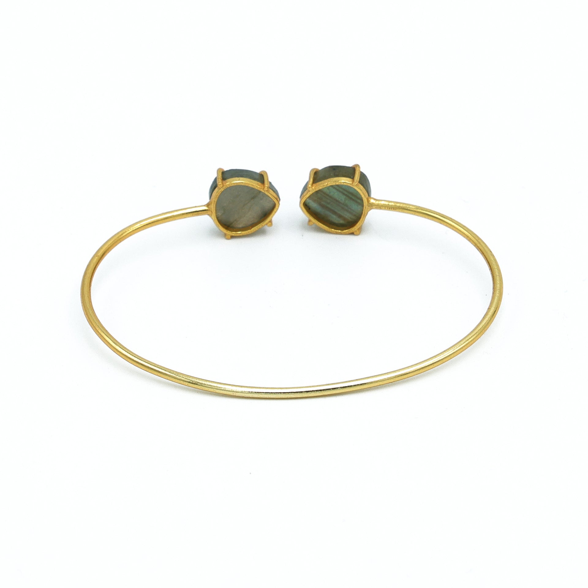 Dua Labradorite Gold-Plated Heart Bangle – Contemporary Partywear Jewelry for Women & Girls