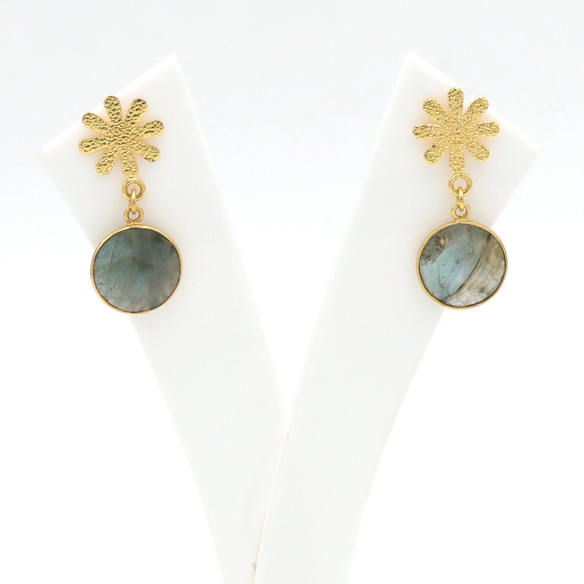 DuaLabradoriteRoundFlowerEarrings_HandmadeGold-PlatedStatementJewelry_3