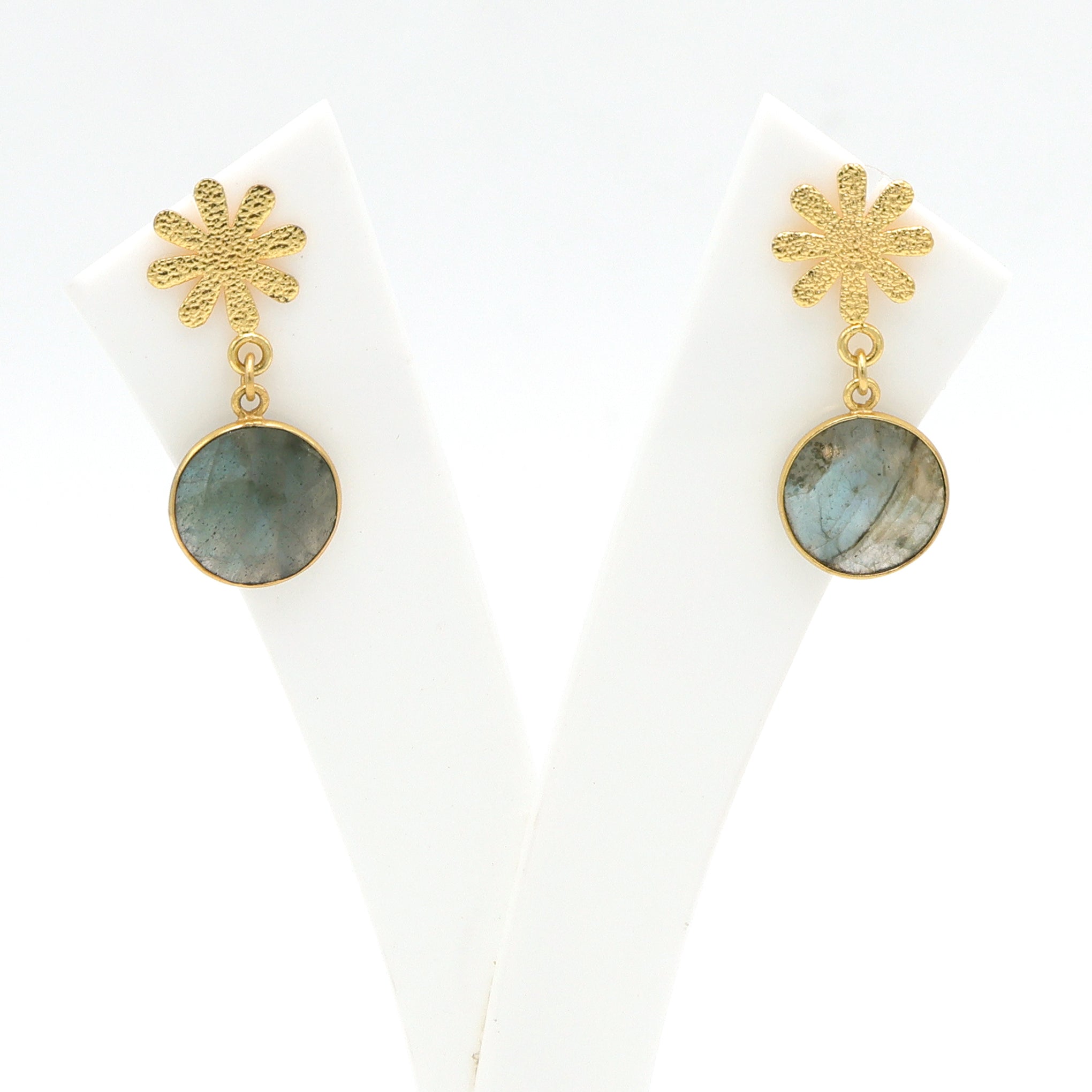 DuaLabradoriteRoundFlowerEarrings_HandmadeGold-PlatedStatementJewelry_3