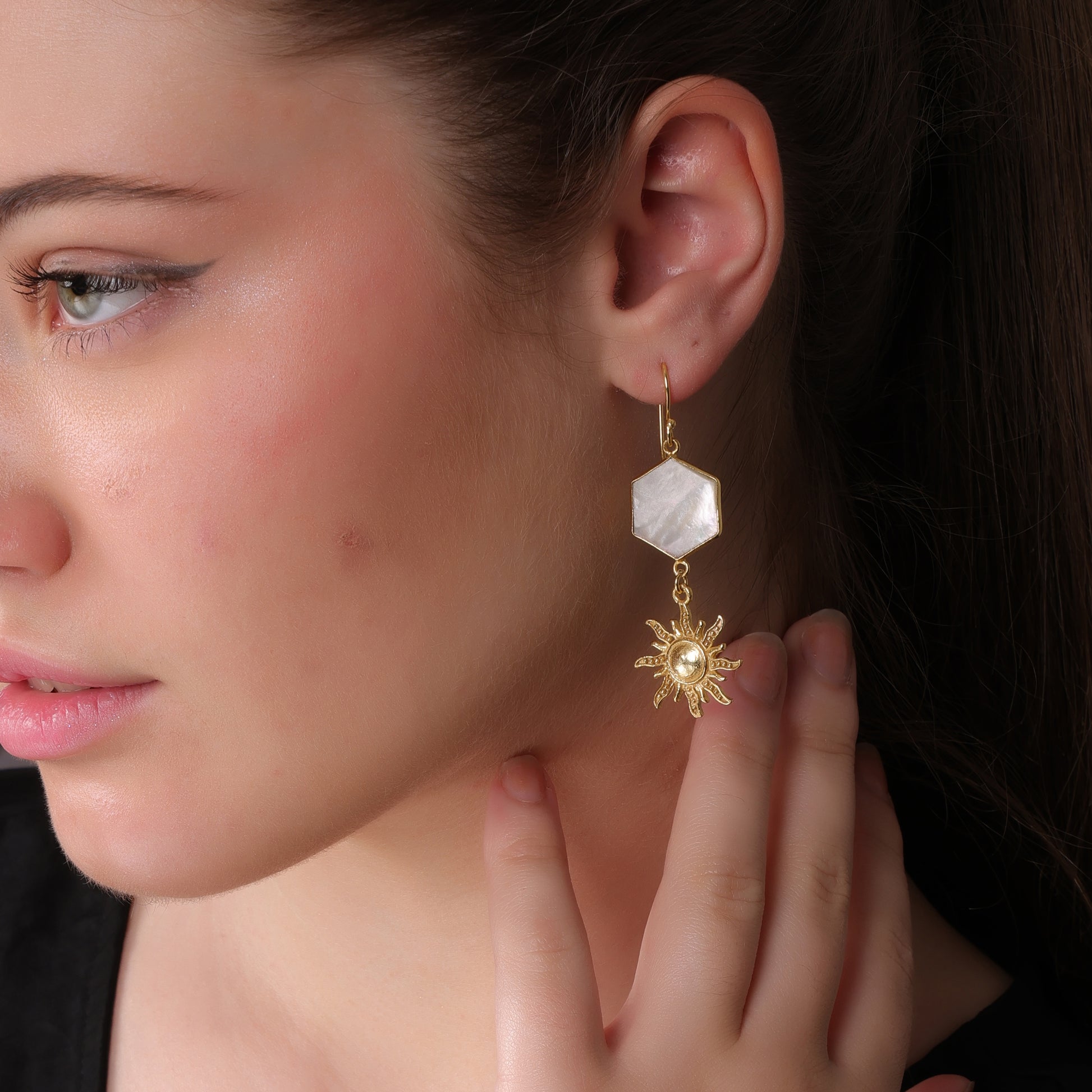 DuaMotherofPearlSunEarrings_Gold-PlatedHandcraftedElegantJewelry