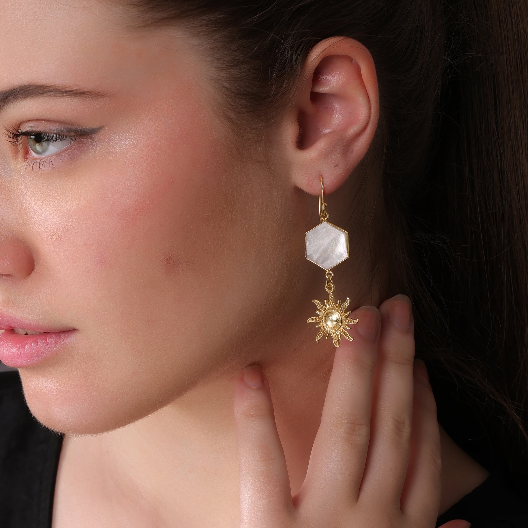 DuaMotherofPearlSunEarrings_Gold-PlatedHandcraftedElegantJewelry