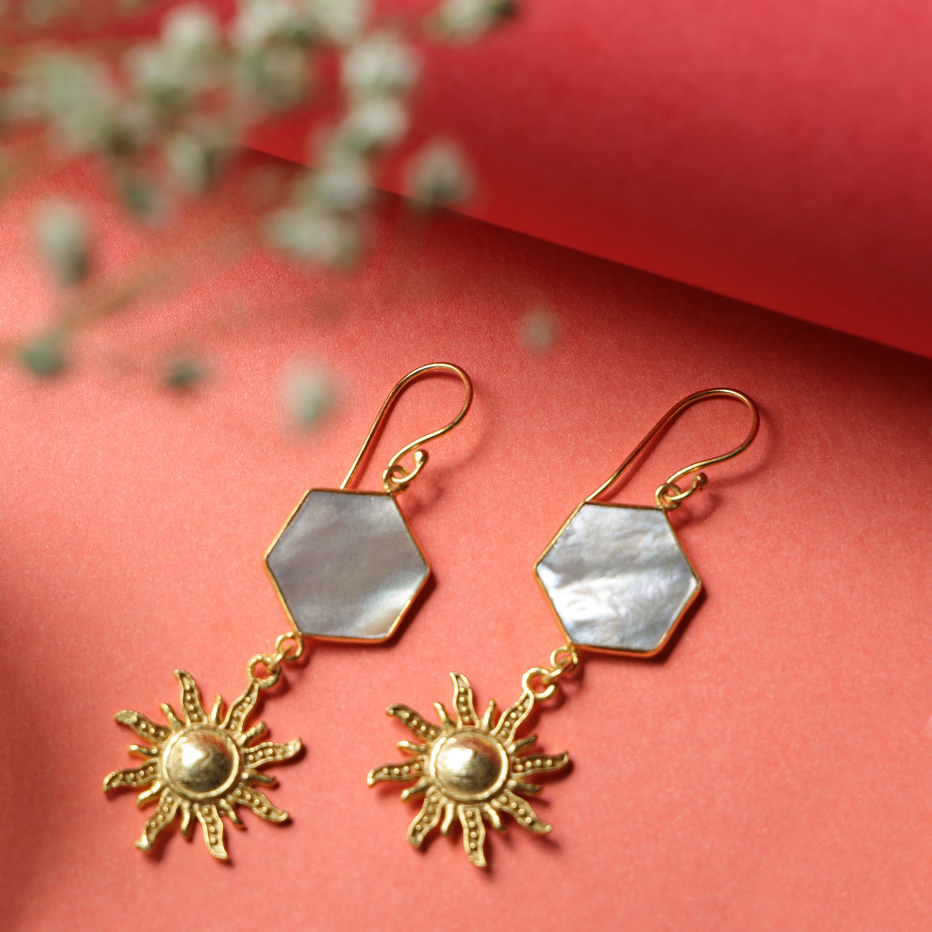 DuaMotherofPearlSunEarrings_Gold-PlatedHandcraftedElegantJewelry