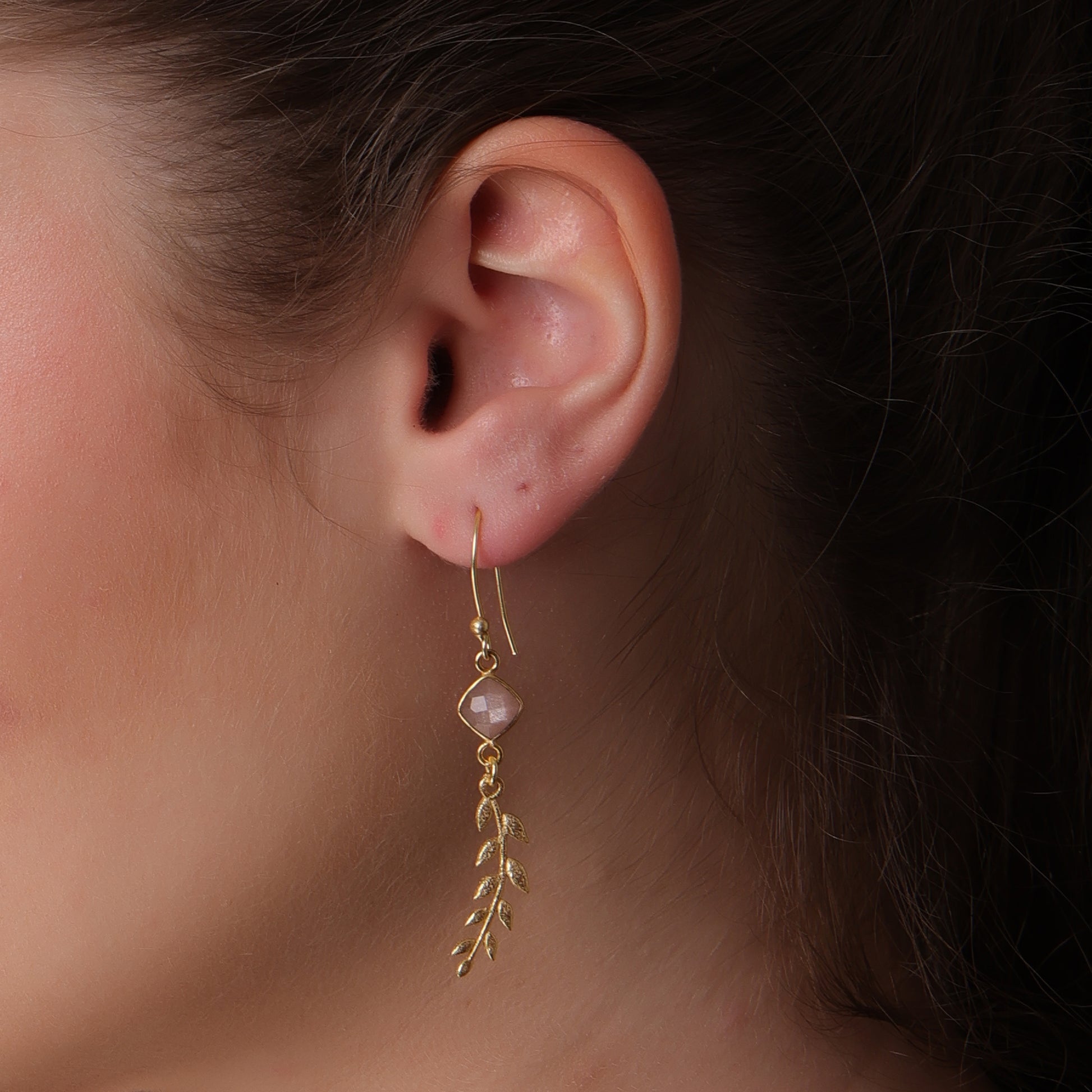 DuaPeachMoonstoneLeafEarrings_HandmadeGold-PlatedElegantJewelry