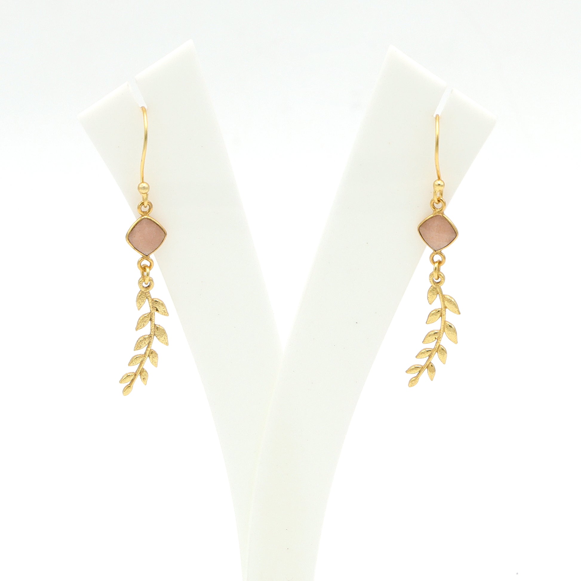 DuaPeachMoonstoneLeafEarrings_HandmadeGold-PlatedElegantJewelry_3