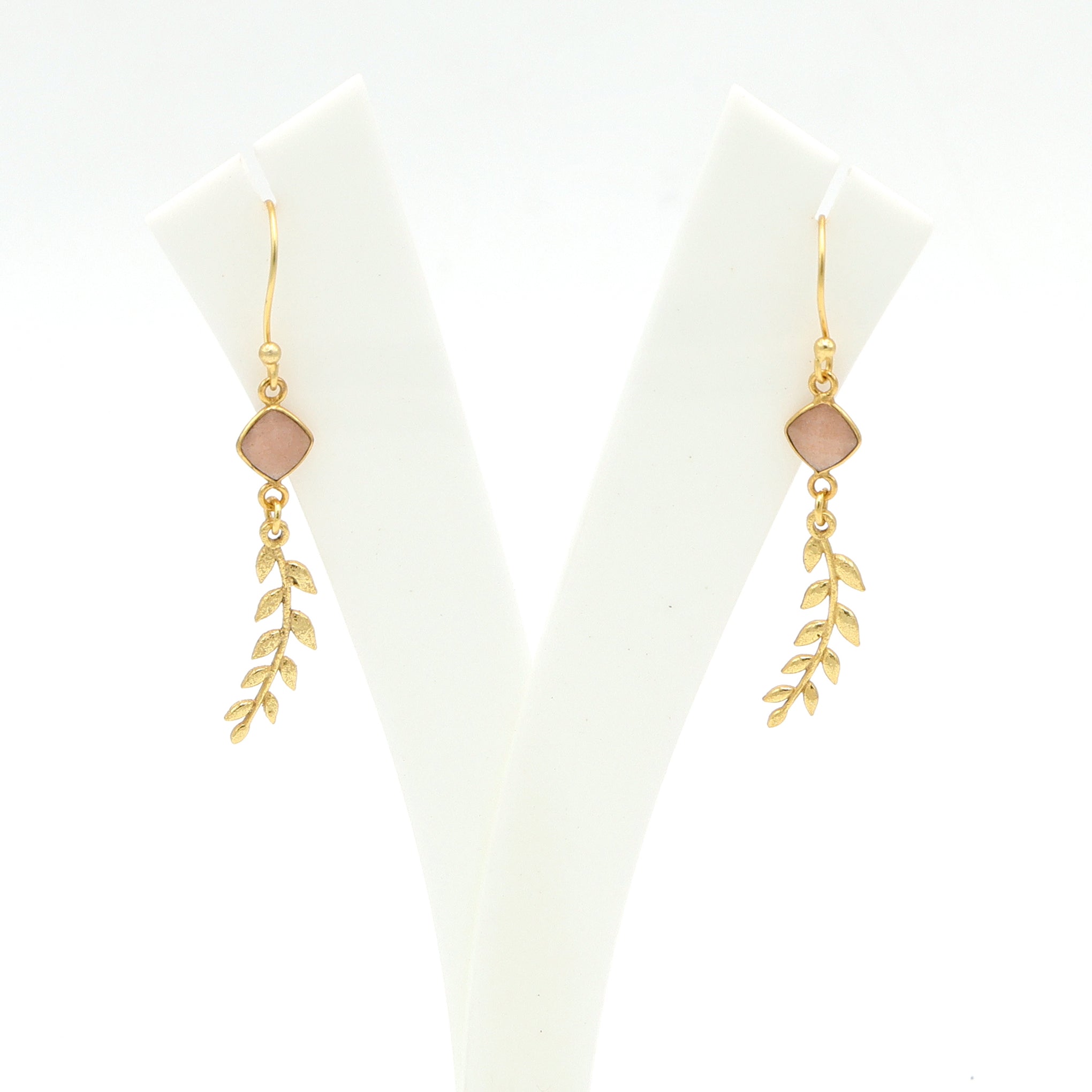 DuaPeachMoonstoneLeafEarrings_HandmadeGold-PlatedElegantJewelry_3