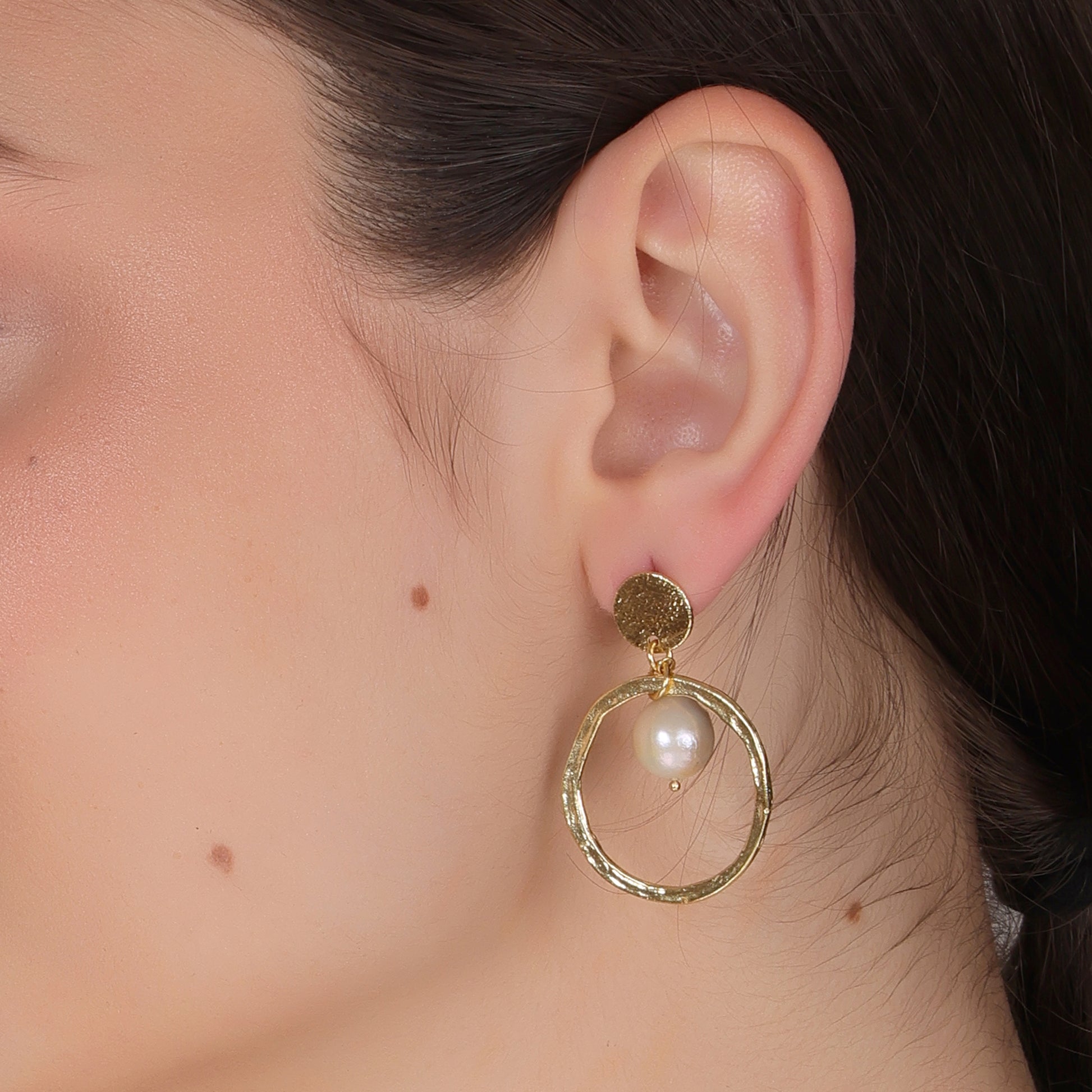 DuaPearlEarringsHandmadeGoldPlatedClassicJewelryforWomen