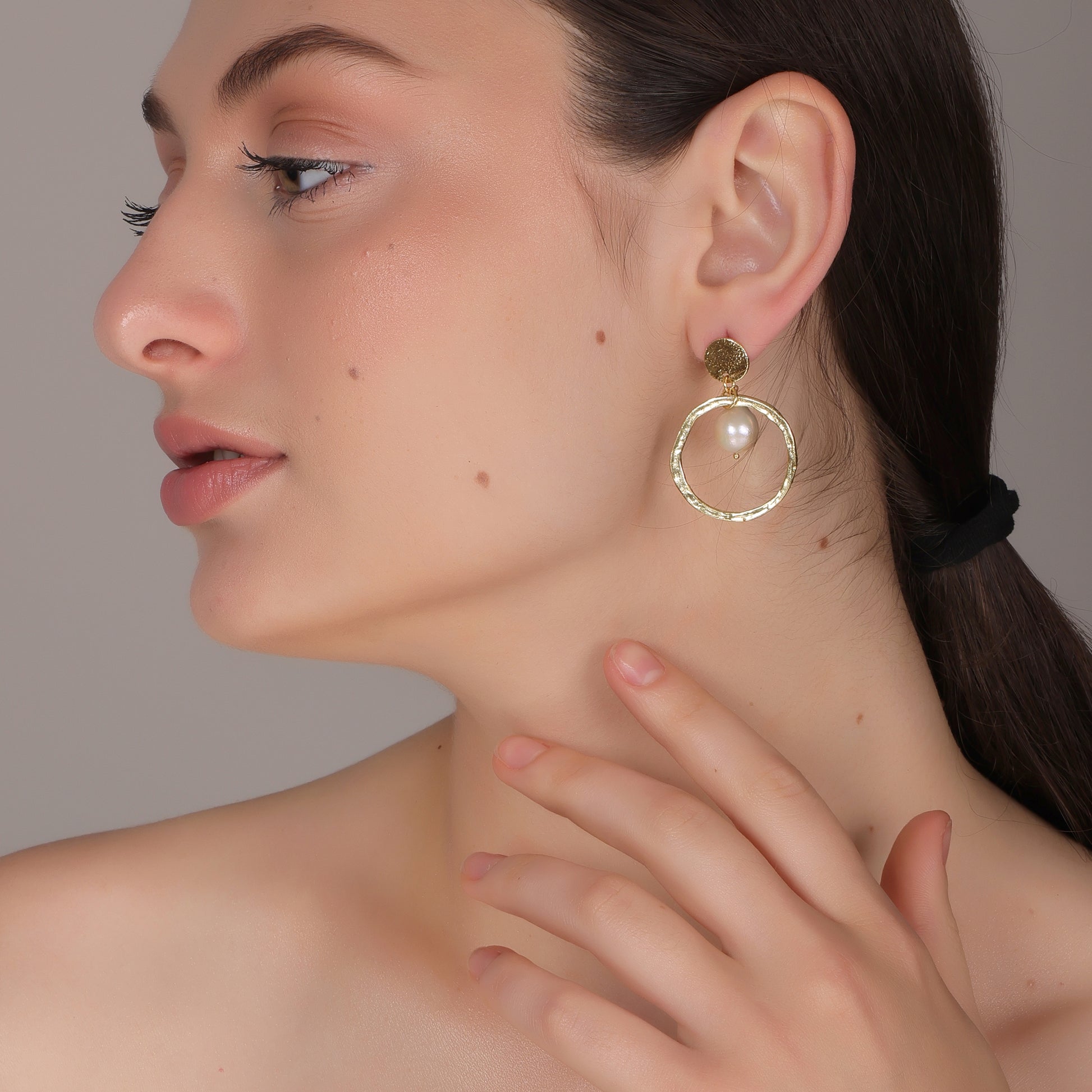 DuaPearlEarringsHandmadeGoldPlatedClassicJewelryforWomen