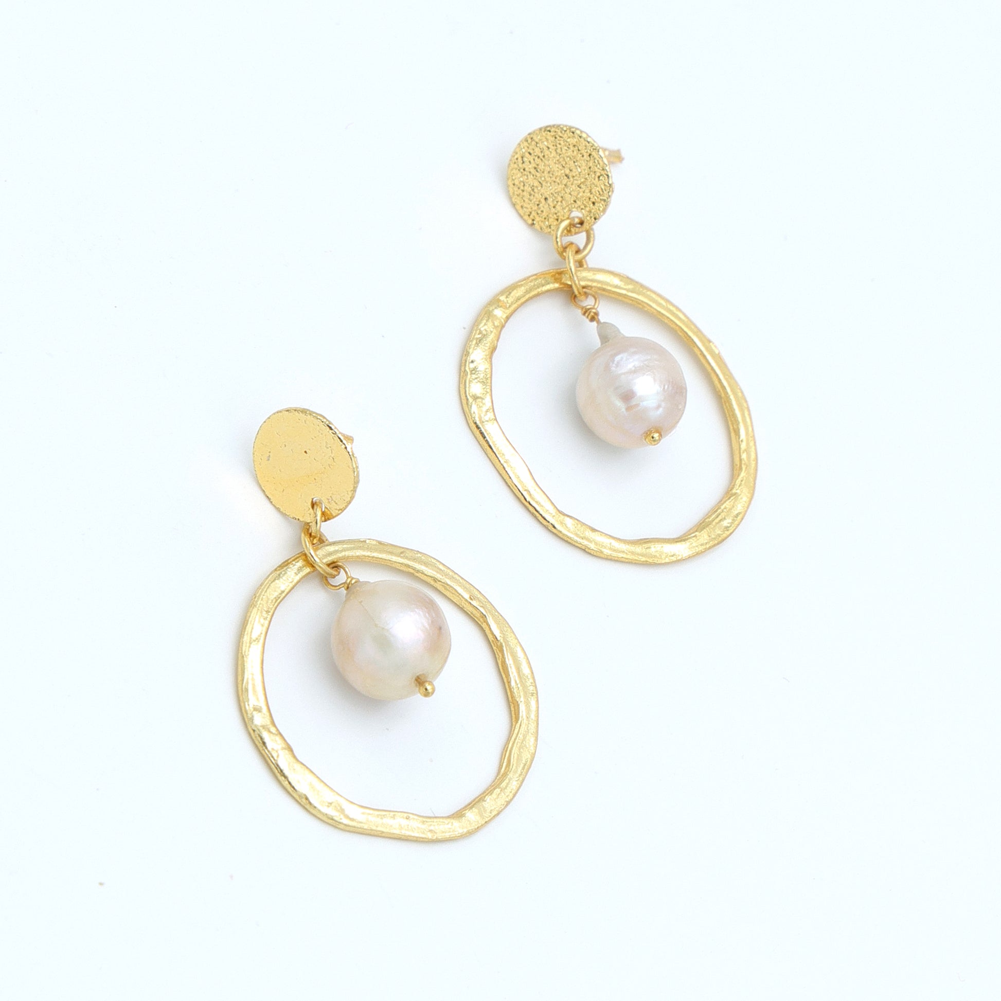 DuaPearlEarringsHandmadeGoldPlatedClassicJewelryforWomen