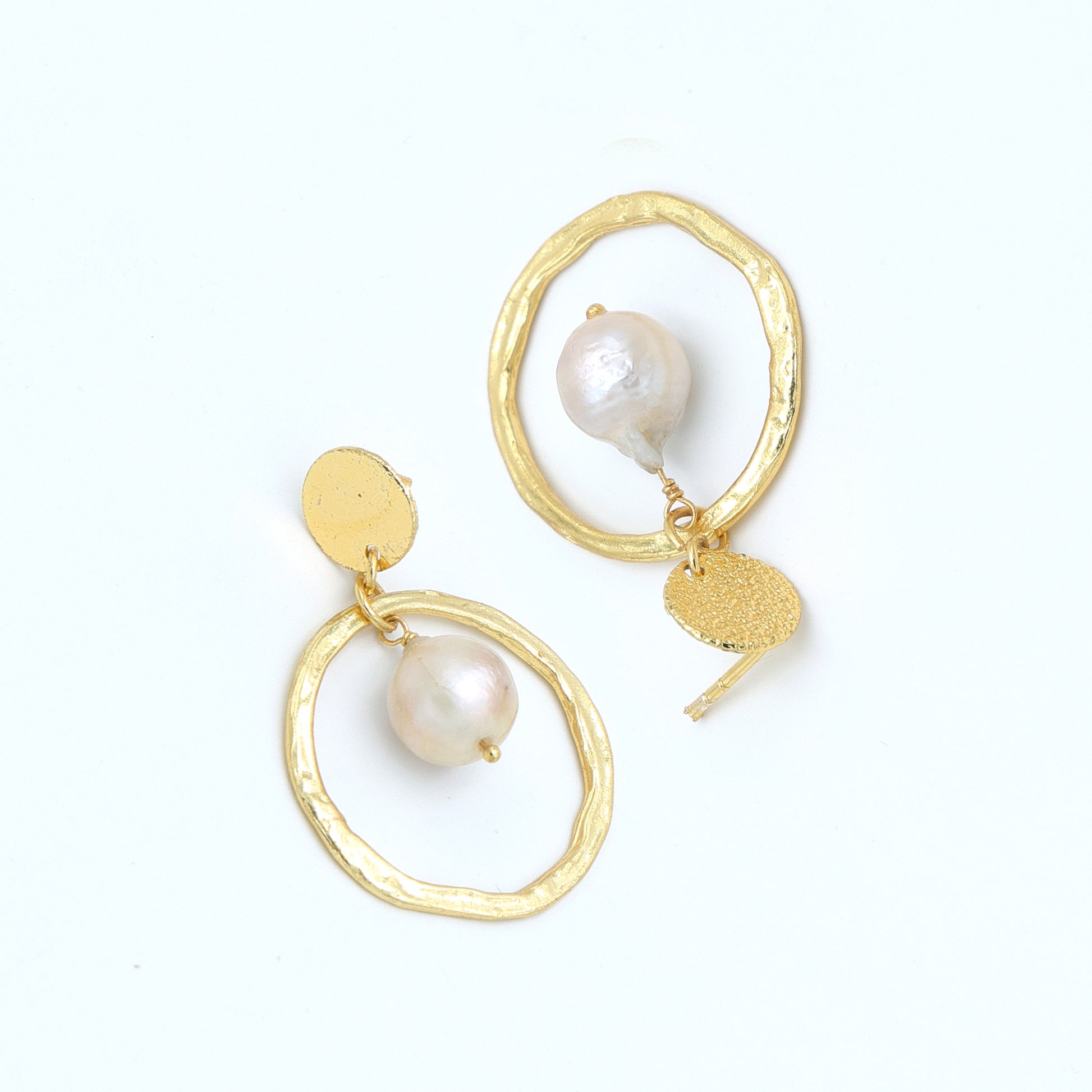 DuaPearlEarringsHandmadeGoldPlatedClassicJewelryforWomen