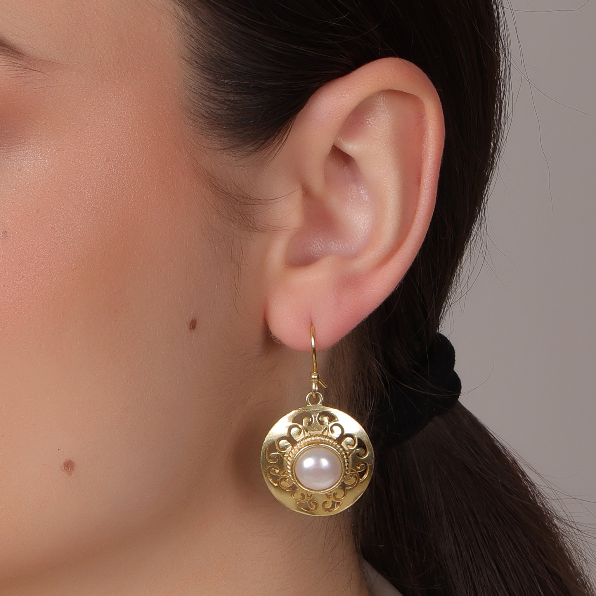 Dua Pearl Flower Earrings – Gold-Plated Handcrafted Elegant Jewelry - Dua Online