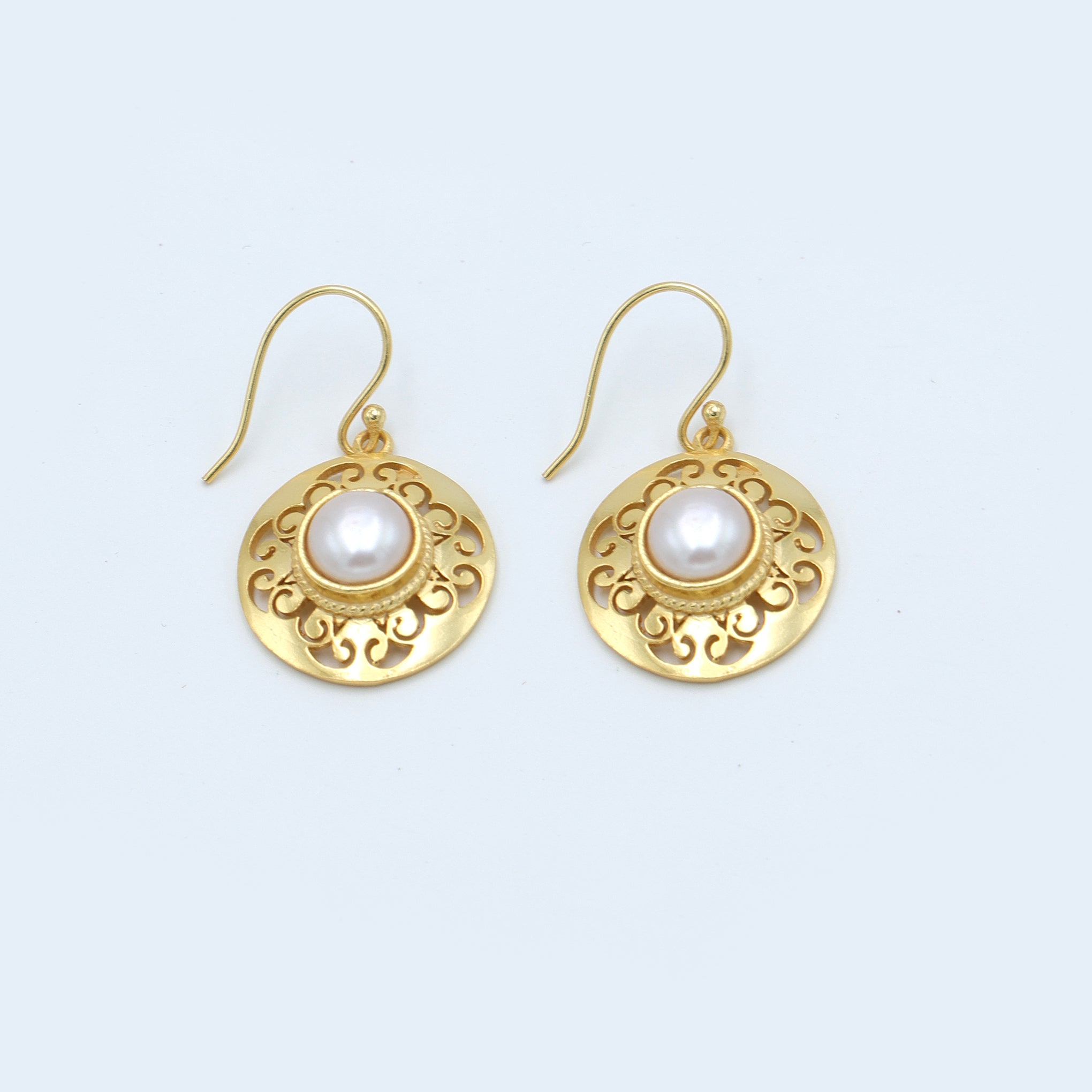 Dua Pearl Flower Earrings – Gold-Plated Handcrafted Elegant Jewelry - Dua Online