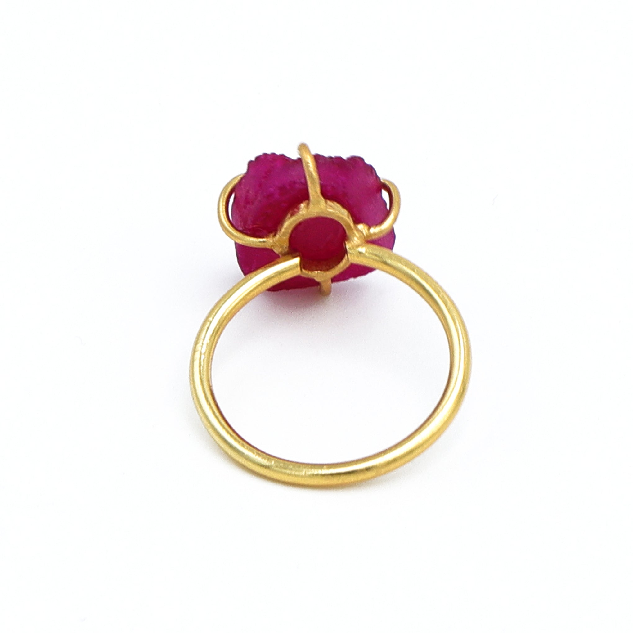 Dua Pink Druzy Gold-Plated Adjustable Ring – Minimalist Handcrafted Jewelry for Women