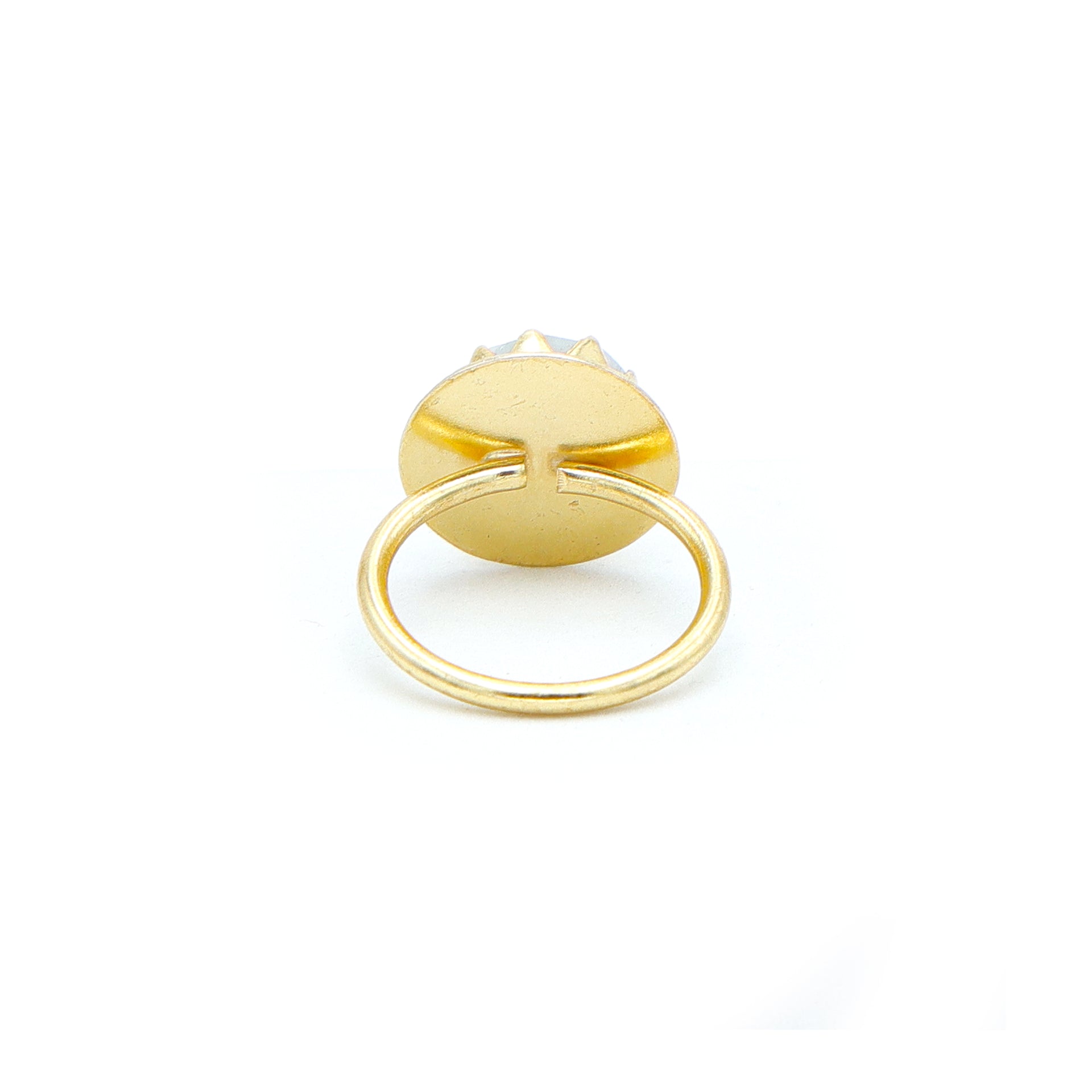 Dua Rainbow Moonstone Ring – Dazzling White Crystal Adjustable Gold-Plated Ring - Dua Online