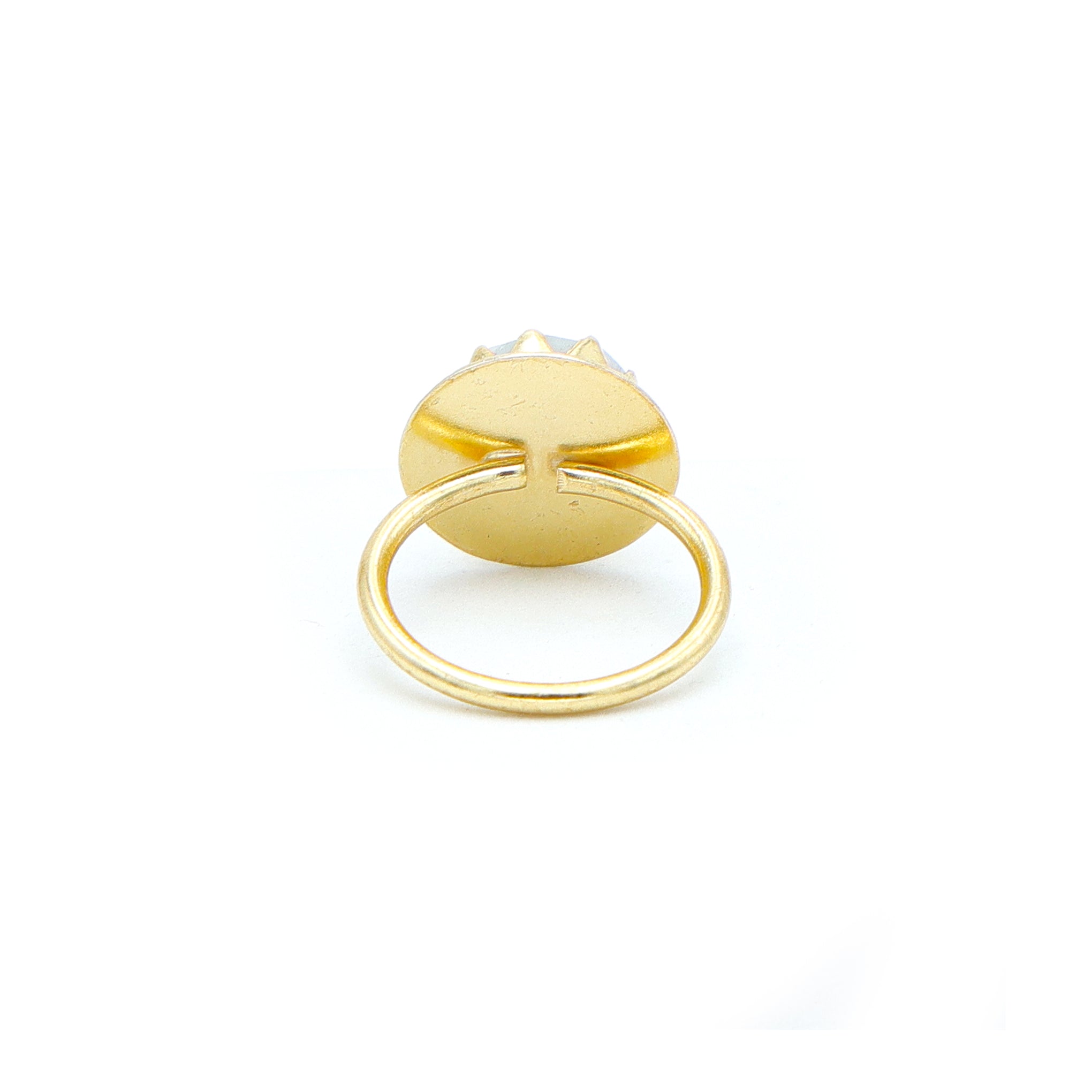 Dua Rainbow Moonstone Ring – Dazzling White Crystal Adjustable Gold-Plated Ring - Dua Online