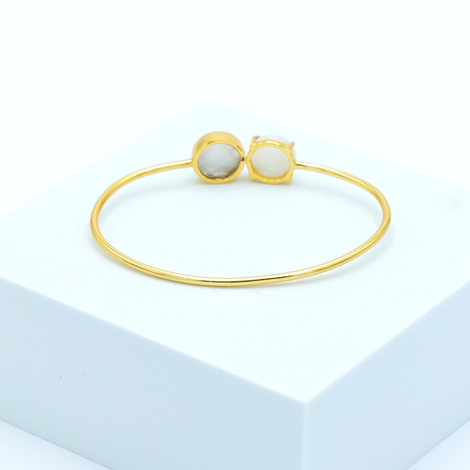 DuaRainbowMoonstoneRoundBangle_ElegantWhiteGold-PlatedJewelryforWomen