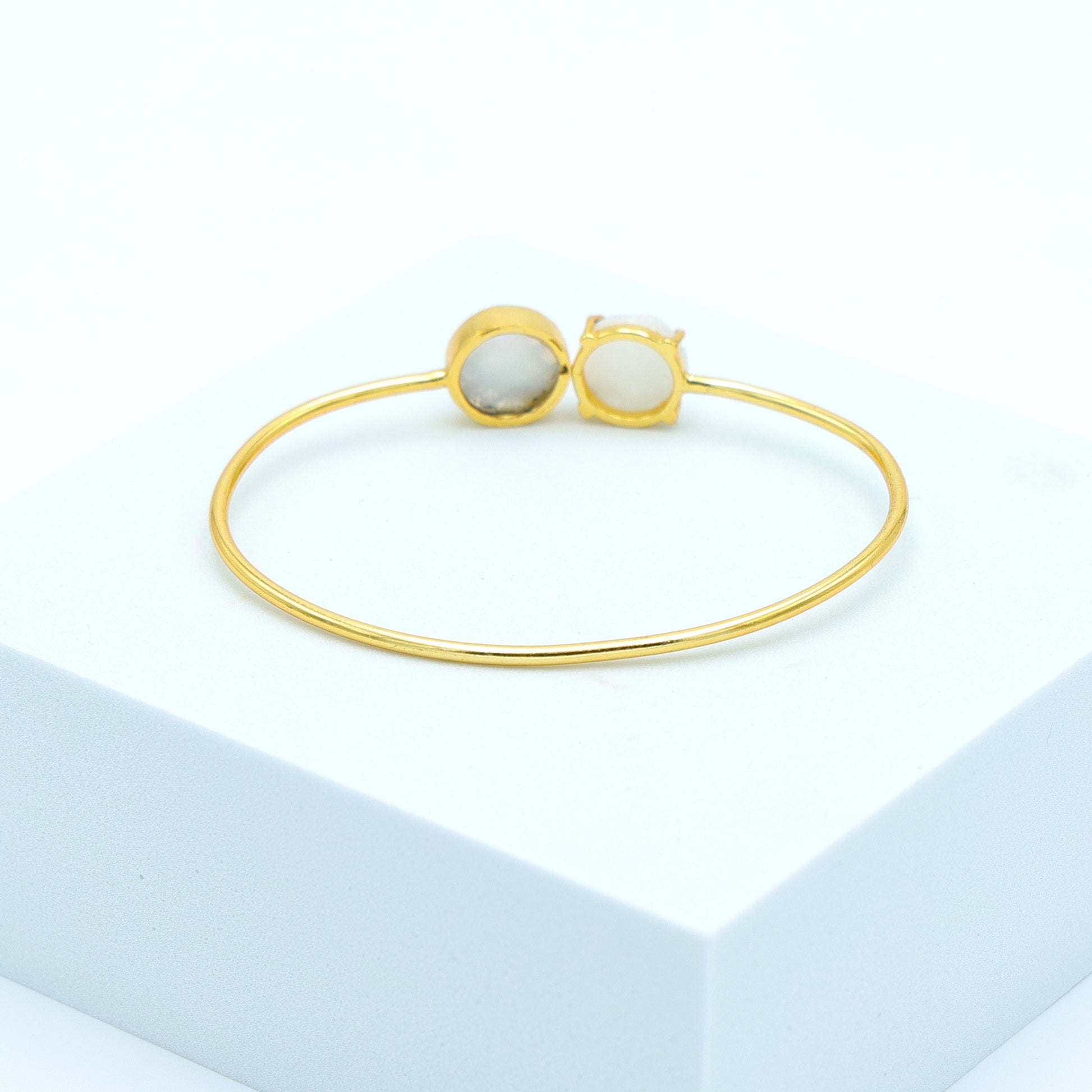 DuaRainbowMoonstoneRoundBangle_ElegantWhiteGold-PlatedJewelryforWomen