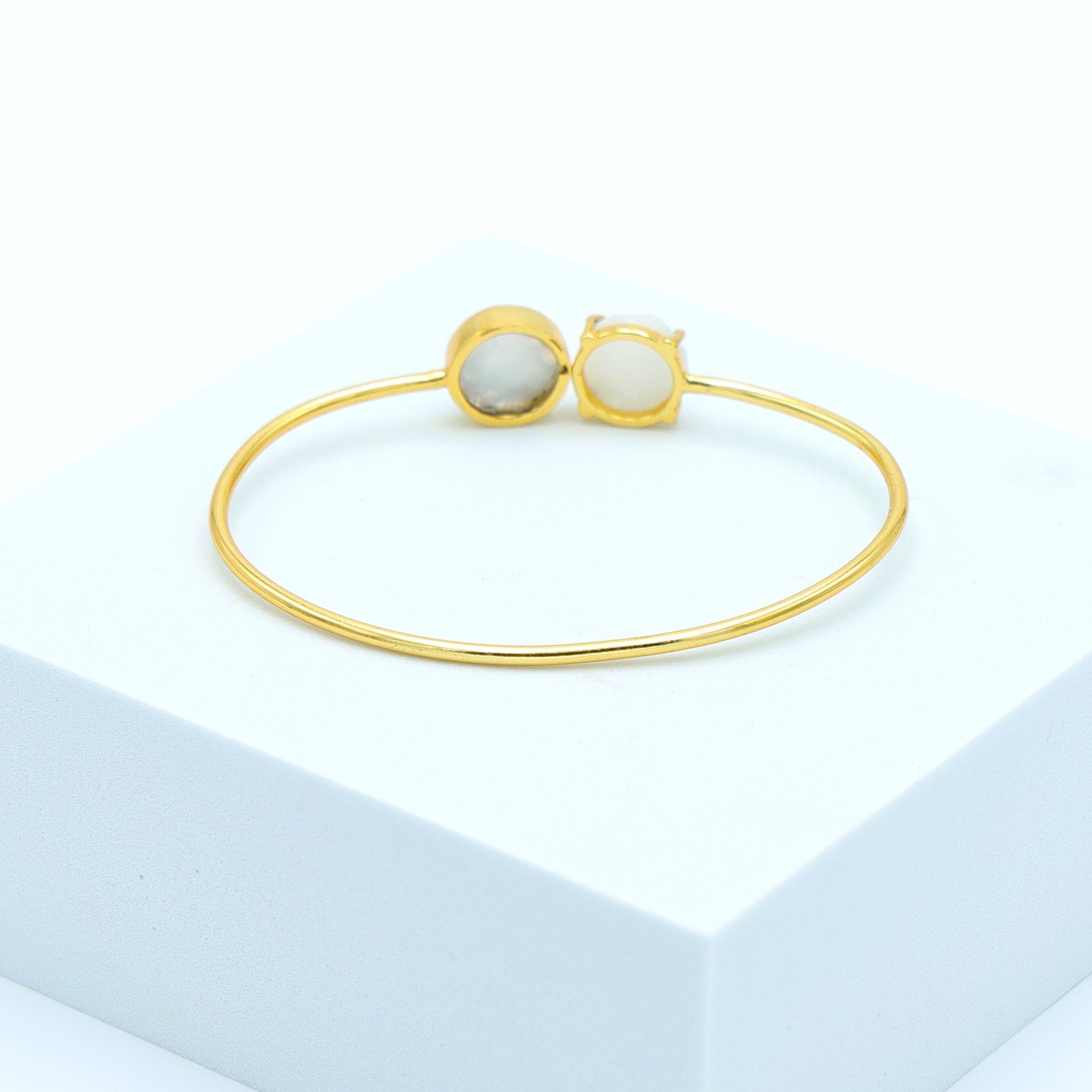 DuaRainbowMoonstoneRoundBangle_ElegantWhiteGold-PlatedJewelryforWomen