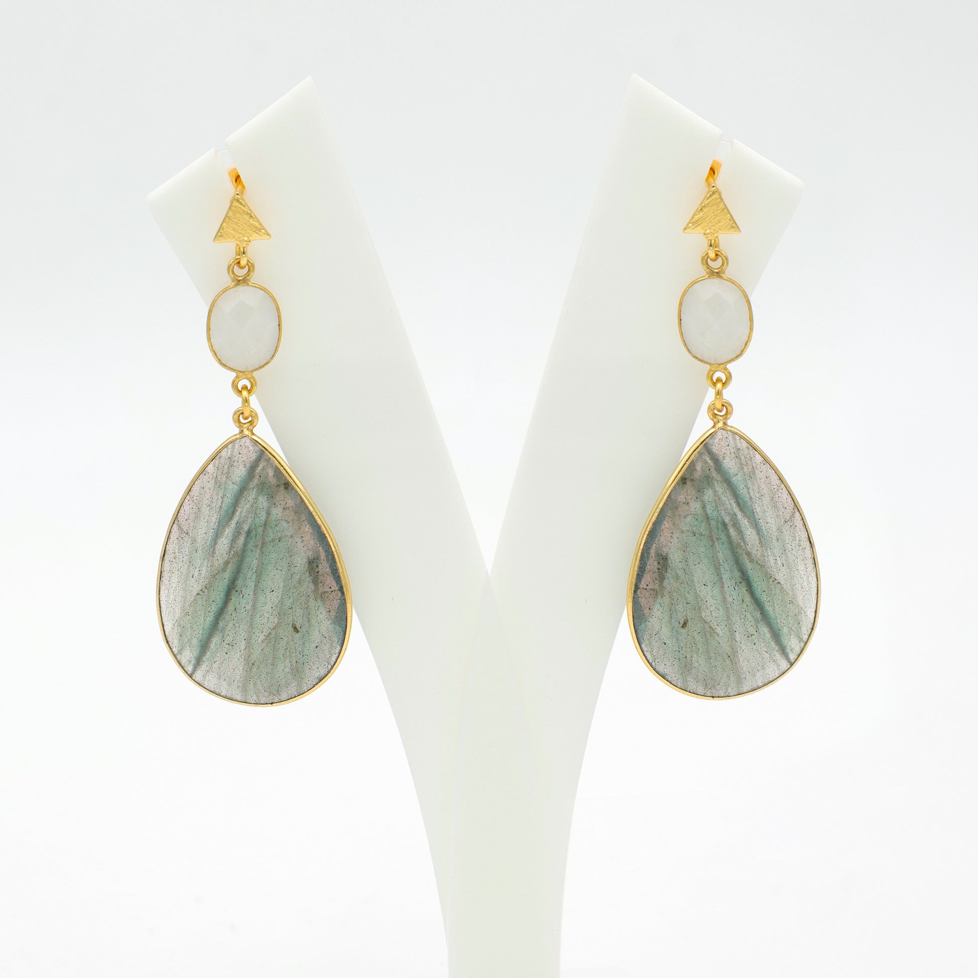 DuaRainbowMoonstone_LabradoriteEarringsHandmadeGoldPlatedGemstoneJewelry