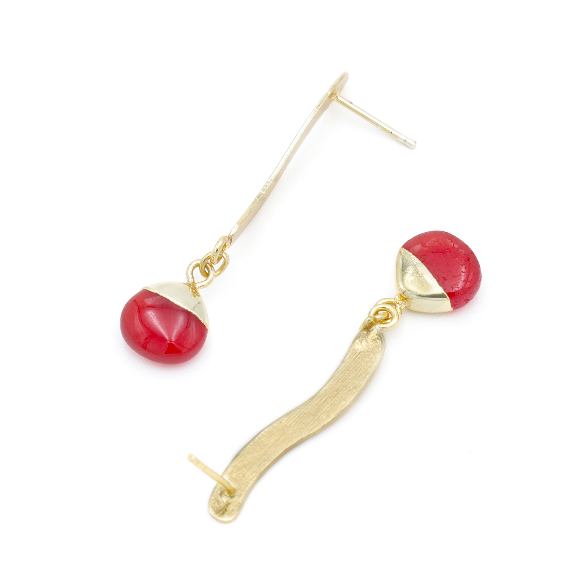 DuaRedJadeHeartEarrings_HandmadeGold-PlatedElegantJewelry