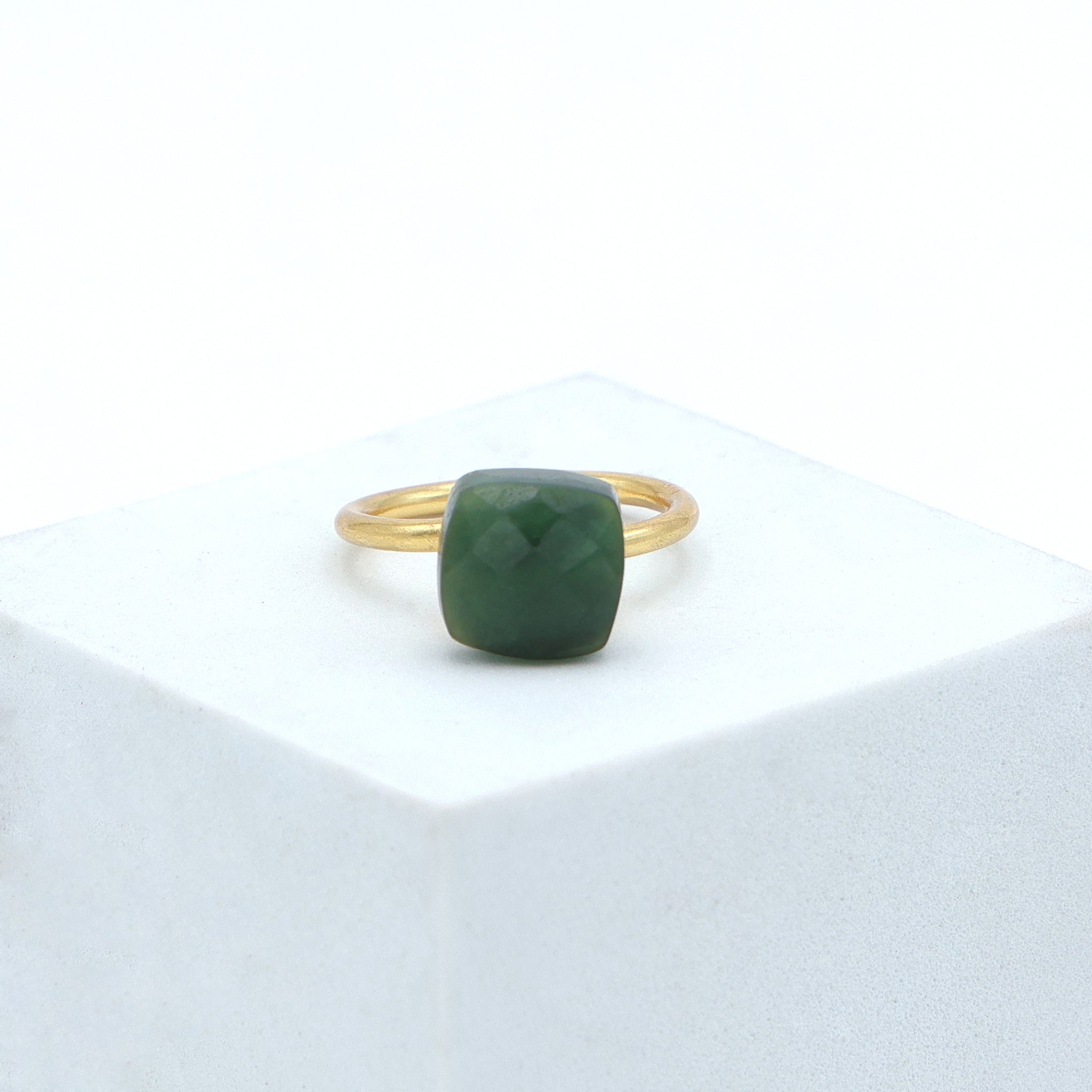 Dua Serpentine Ring – Earthy Green Gemstone Ring - Dua Online