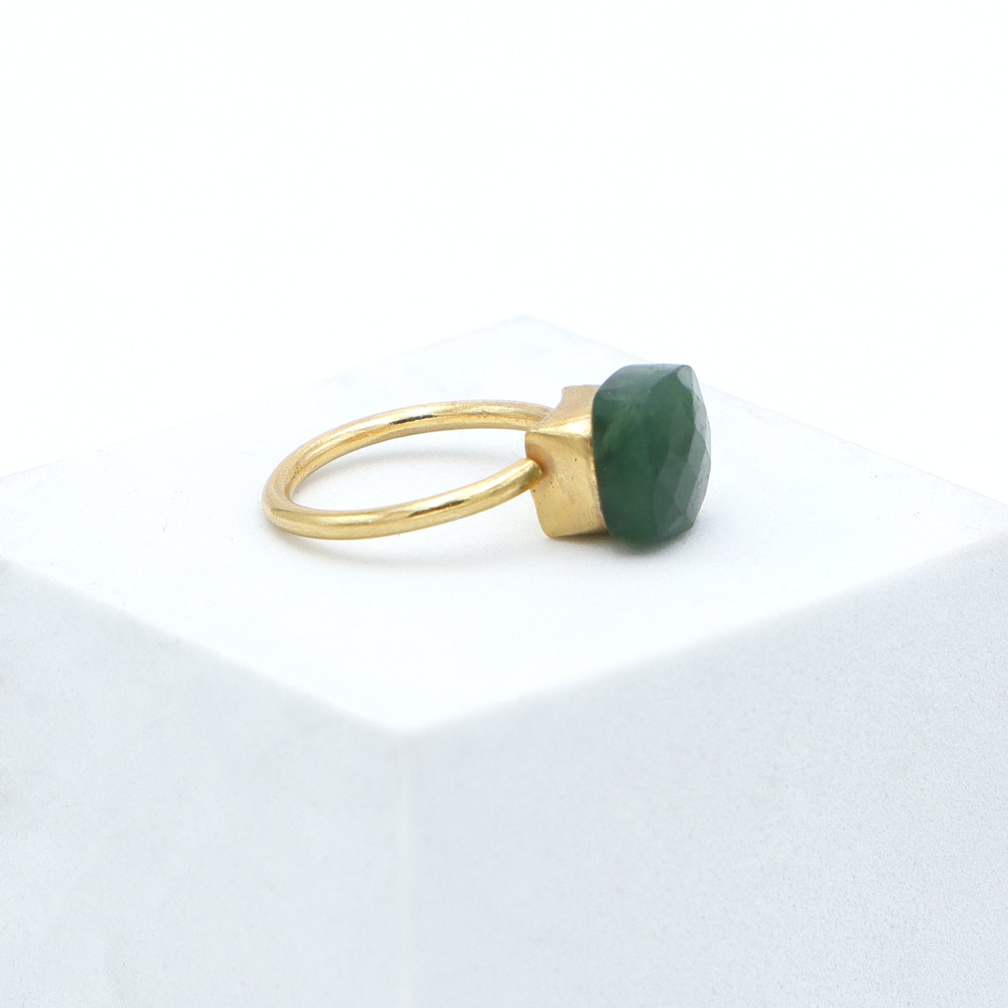 Dua Serpentine Ring – Earthy Green Gemstone Ring - Dua Online