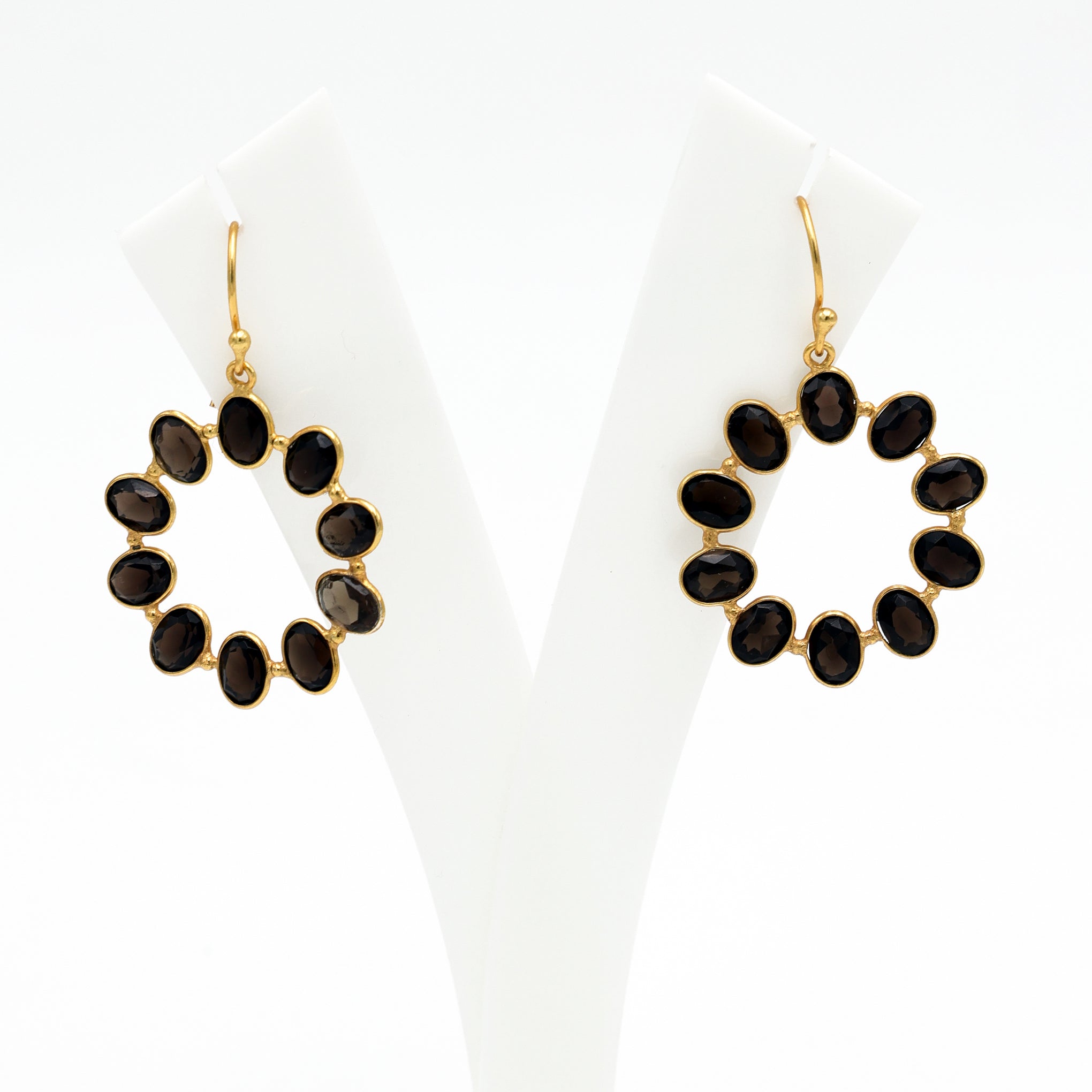 DuaSmokyQuartzOvalEarrings_HandcraftedGold-PlatedStatementJewelry