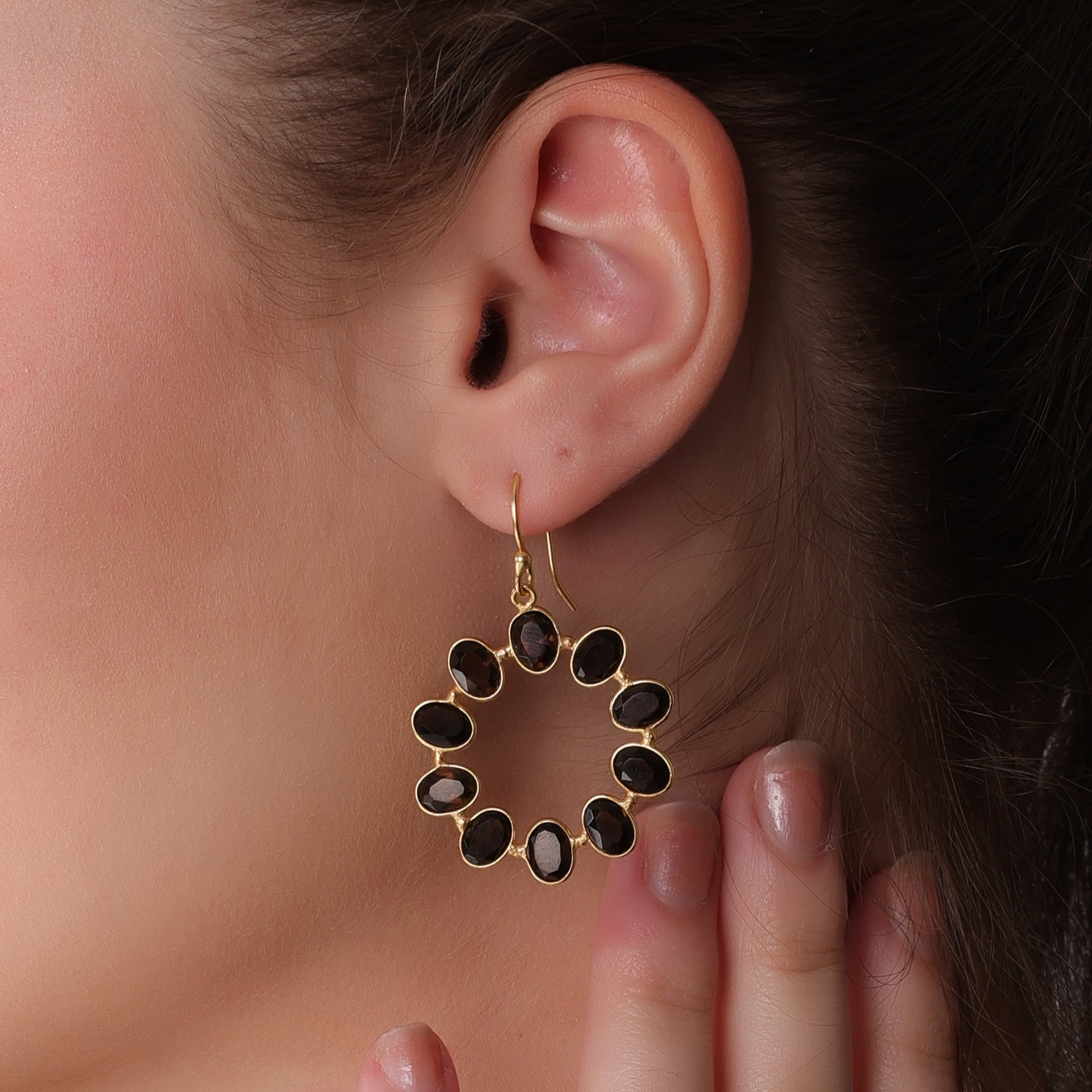 DuaSmokyQuartzOvalEarrings_HandcraftedGold-PlatedStatementJewelry_4