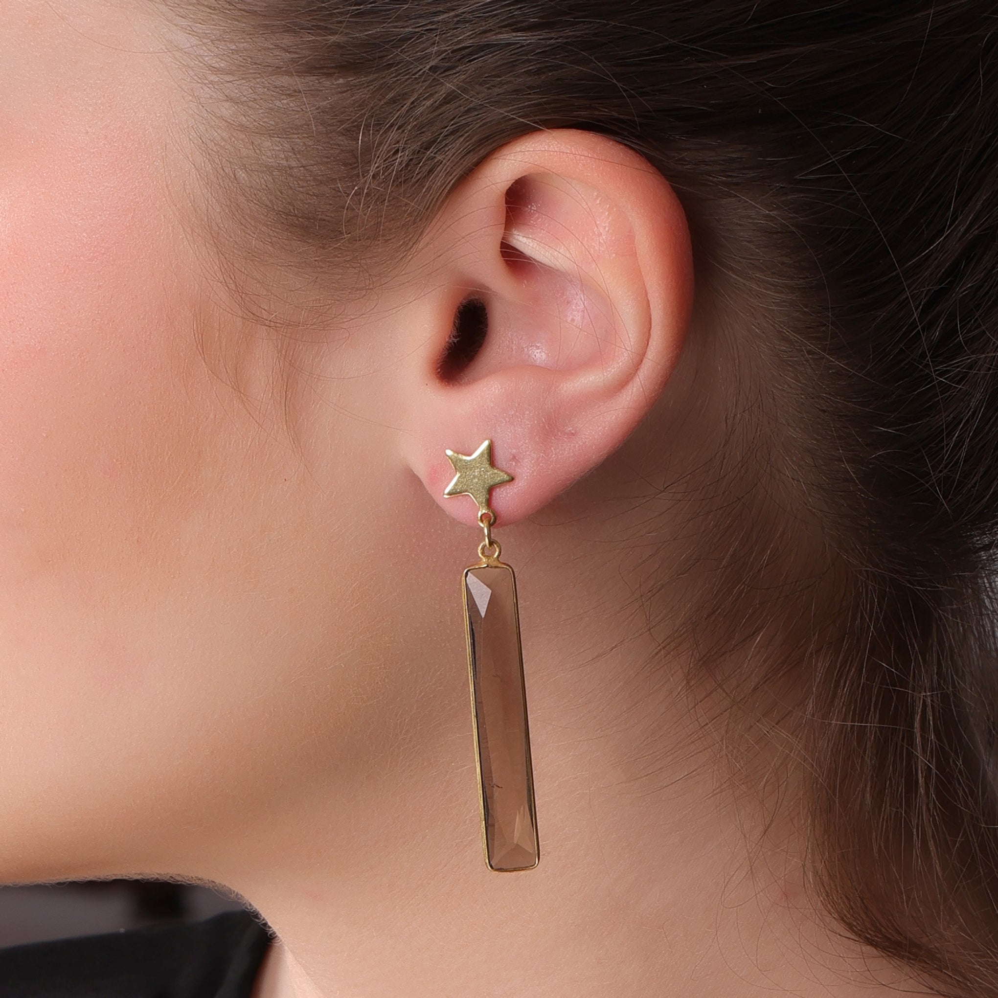 DuaSmokyQuartzRectangleEarrings_HandcraftedGold-PlatedJewelryforWomen