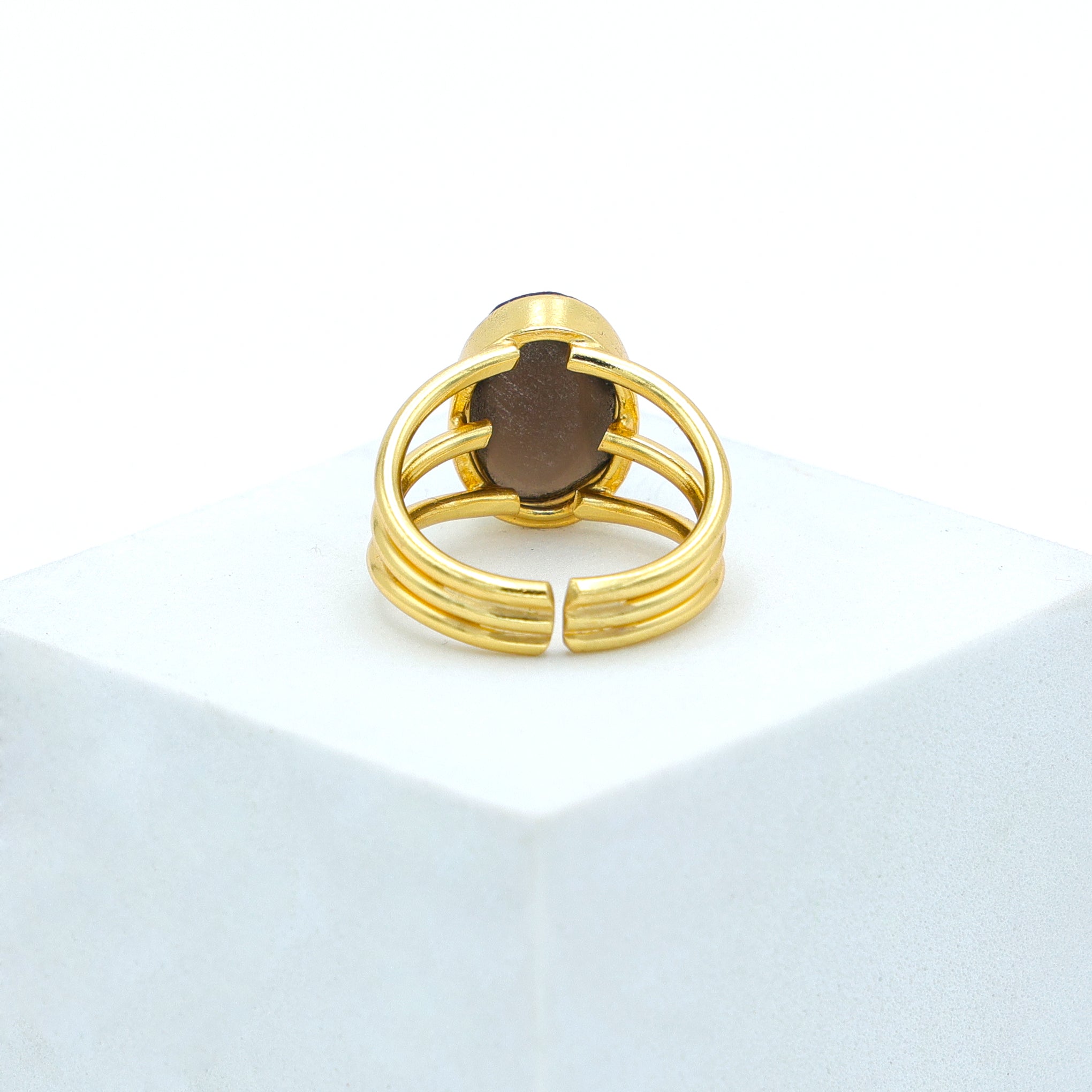 Dua Smoky Quartz Ring – Sophisticated Brown Gemstone Statement Ring - Dua Online