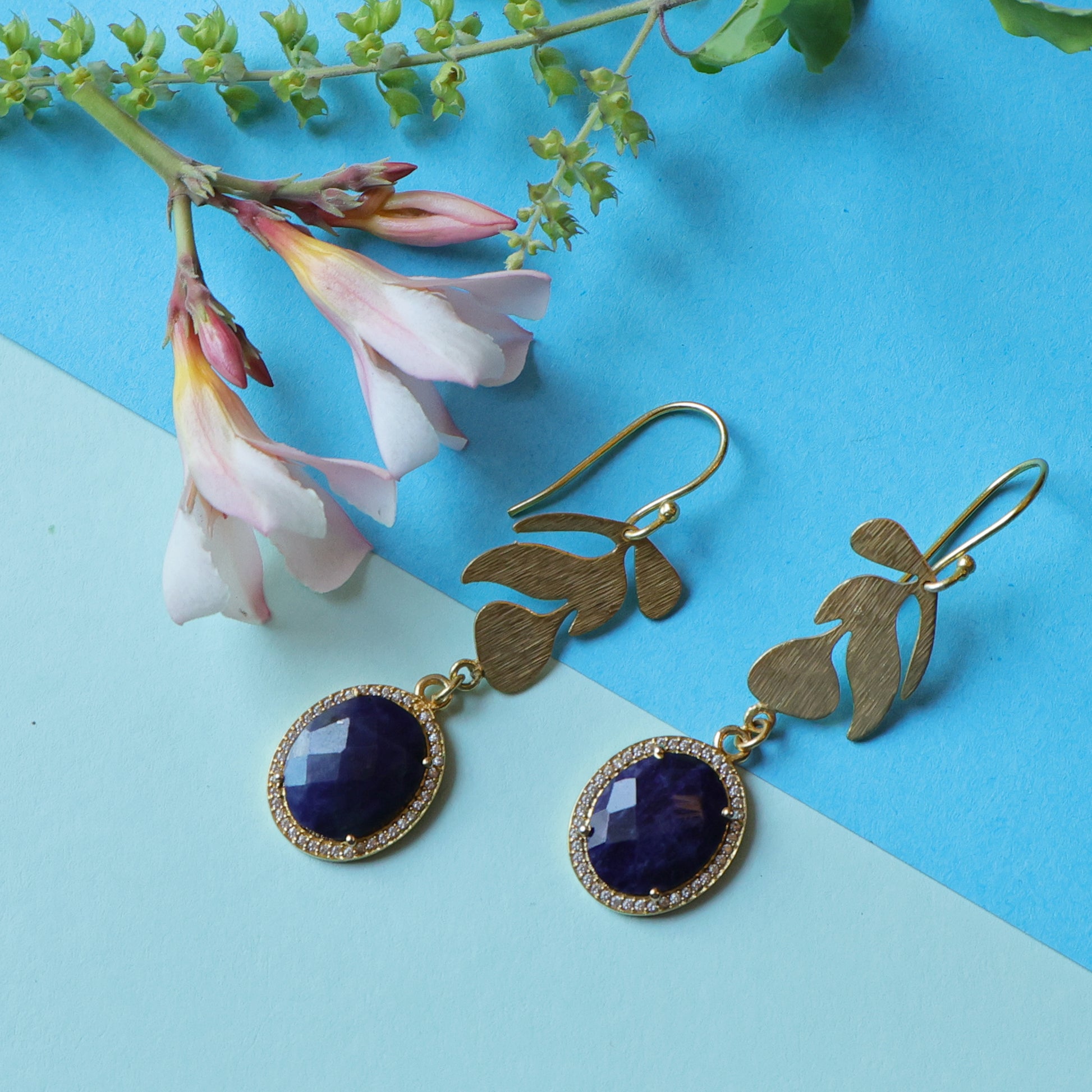 DuaSodaliteCZEarrings_HandcraftedGold-PlatedElegantJewelryforWomen