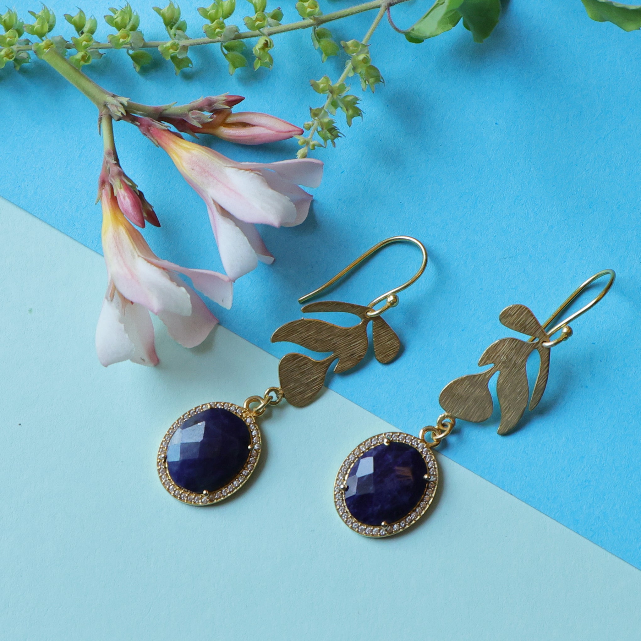 DuaSodaliteCZEarrings_HandcraftedGold-PlatedElegantJewelryforWomen
