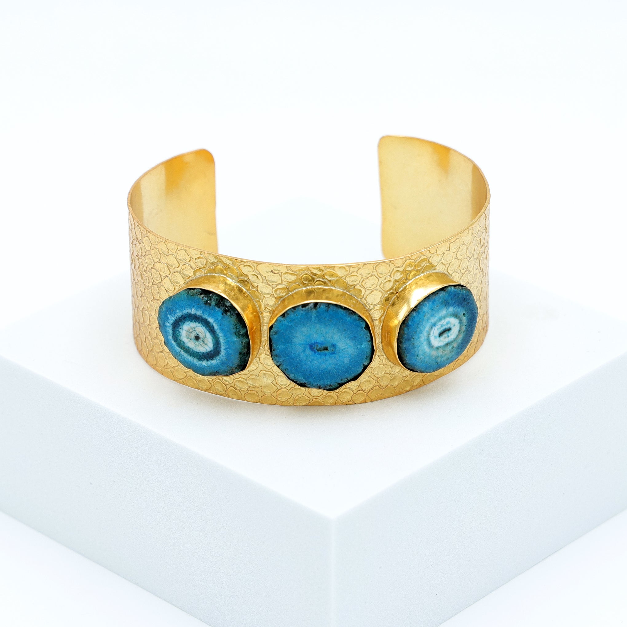 DuaSolarQuartzBangle_BlueGold-PlatedLuxuryGemstoneBracelet