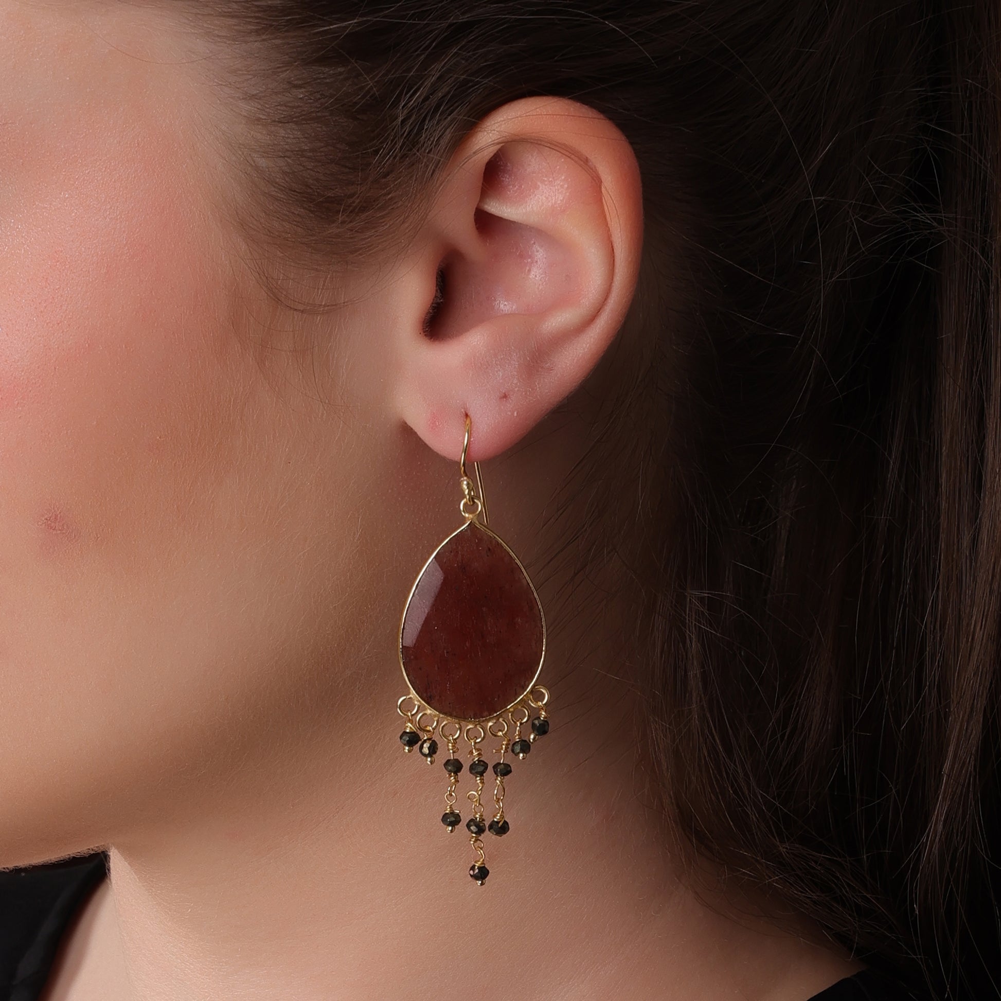DuaStrawberryGoldSpinalEarrings_HandcraftedGold-PlatedStatementJewelry