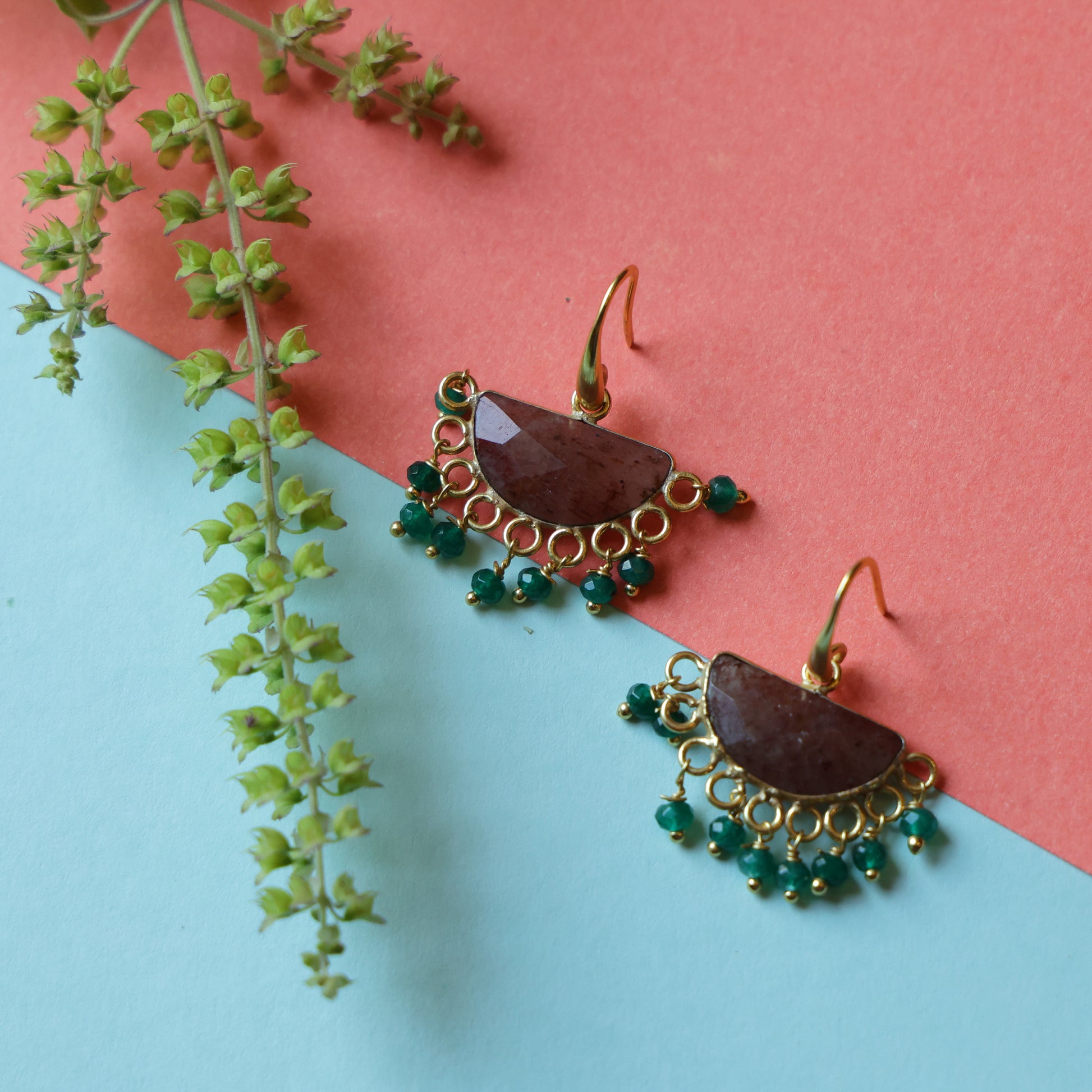 DuaStrawberryJadeHalfMoonEarrings_HandmadeGold-PlatedElegantJewelry