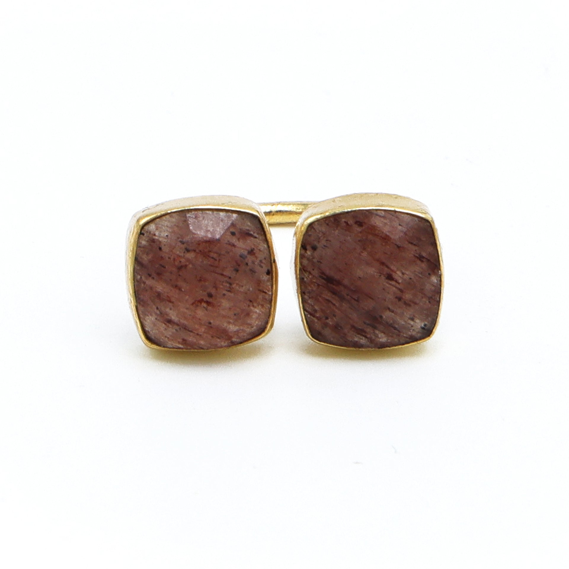 Dua Strawberry Quartz Cushion Ring | Adjustable Gold Plated Women’s Jewelry
