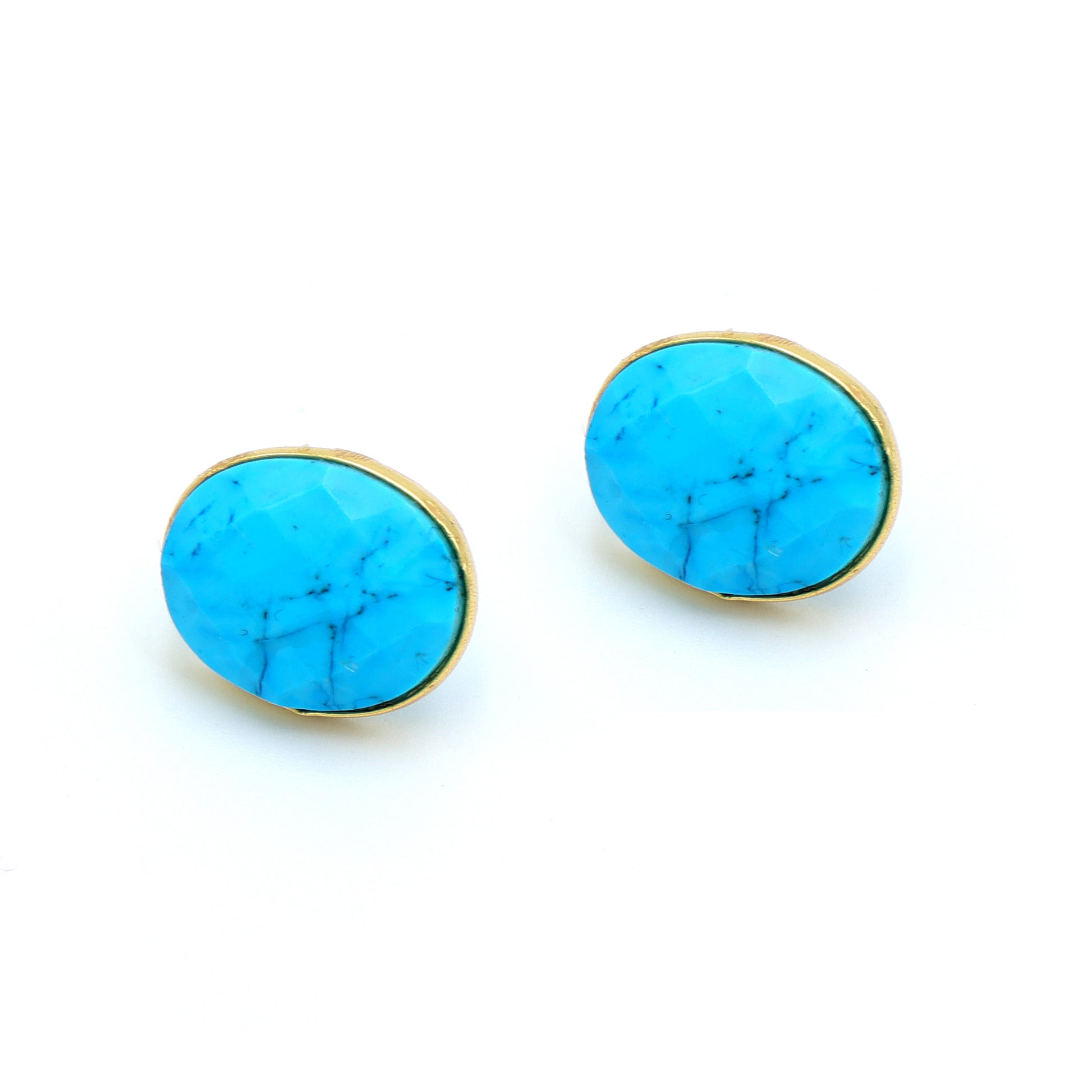 DuaTurquoiseOvalStudEarrings_HandmadeGold-PlatedElegantJewelry