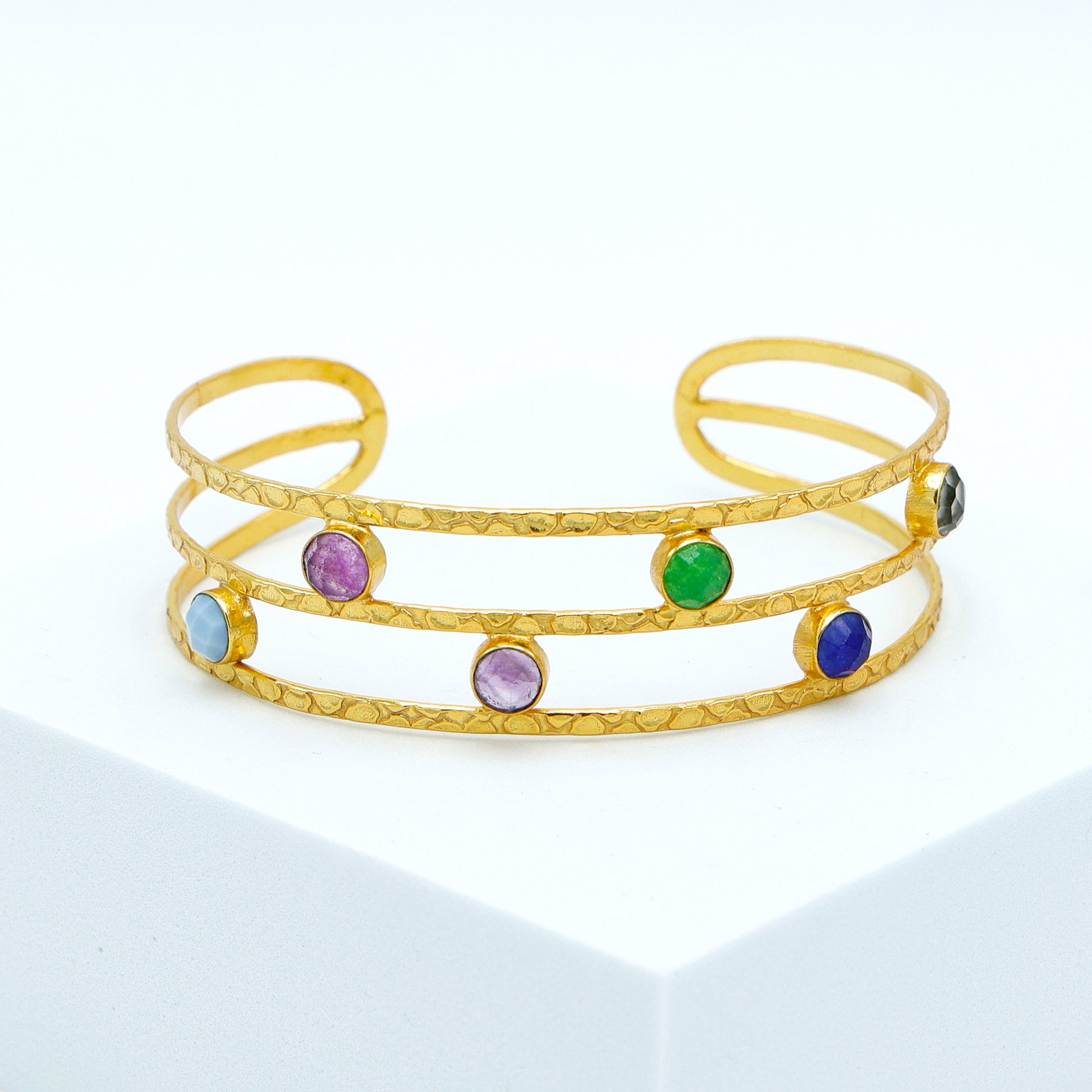 MulticolorJadeBangleBracelet_GoldPlatedBrassStatementJewelryforWomen