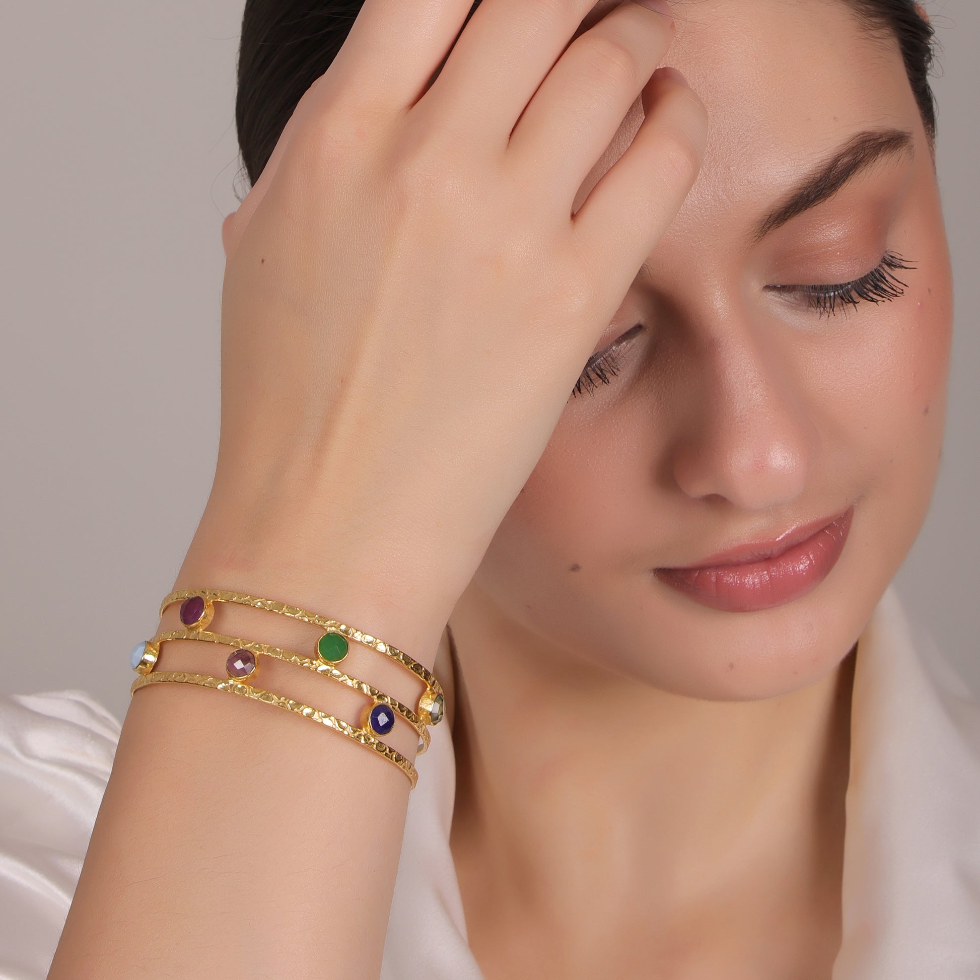 MulticolorJadeBangleBracelet_GoldPlatedBrassStatementJewelryforWomen_4