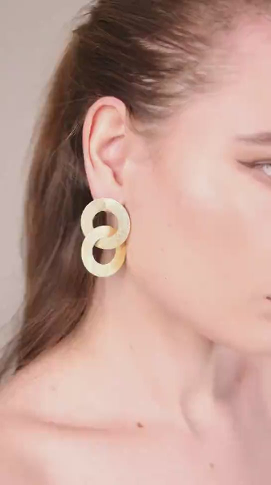 Dua Elegant Gold-Plated Brass Earrings – Luxury Handcrafted Statement Jewelry