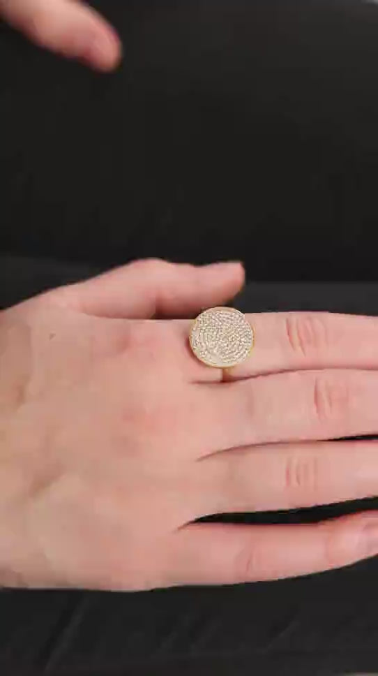 Dua CZ Round Ring – Sparkling Cubic Zirconia Gold-Plated Engagement Jewelry